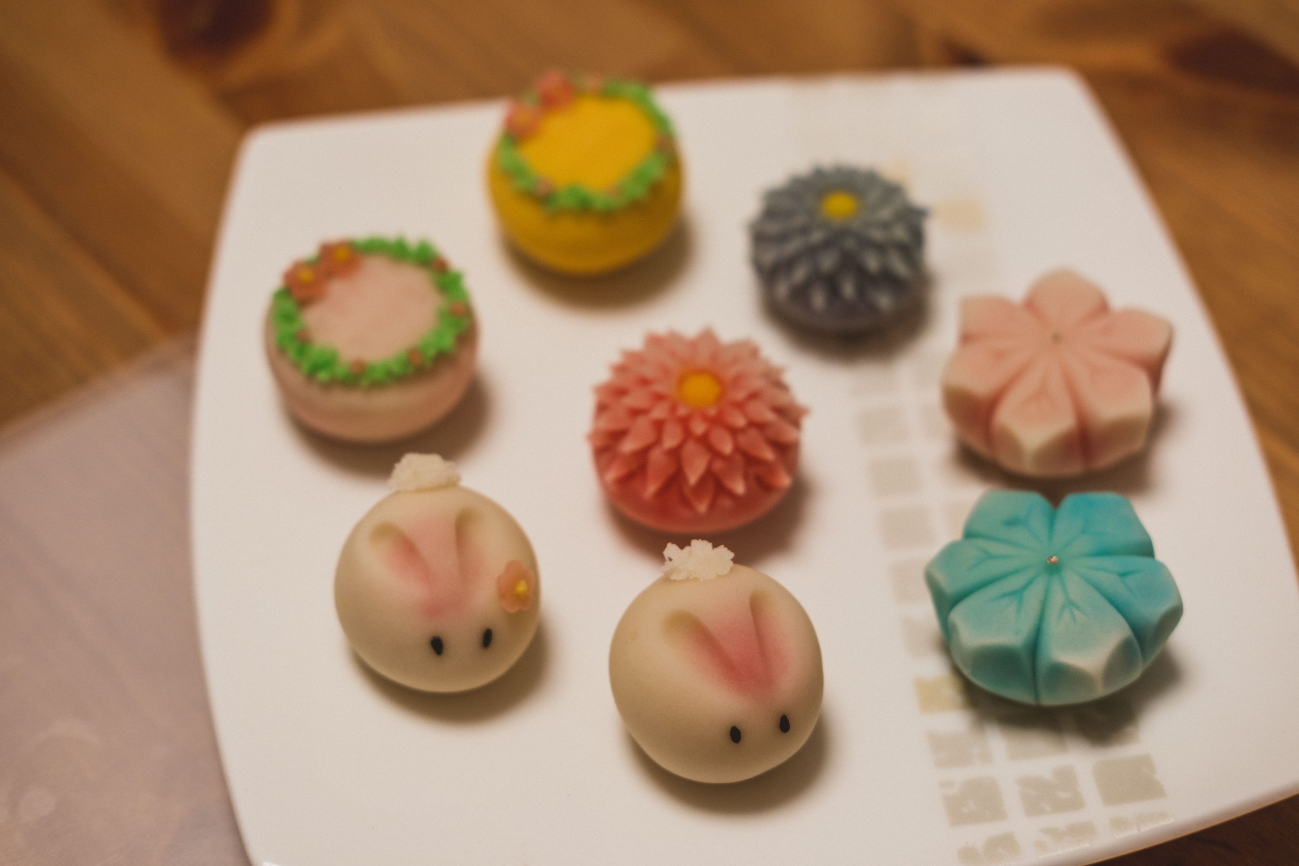 My wagashi during the wagashi cooking class in Tokyo