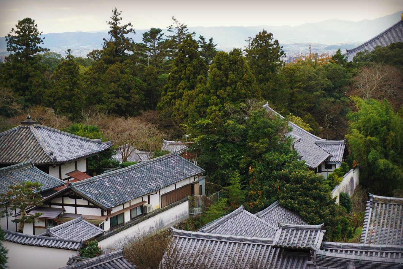 Nara Rooftops Nara Rooftops as seen from the Todai-ji Nigatsudo (February Hall)