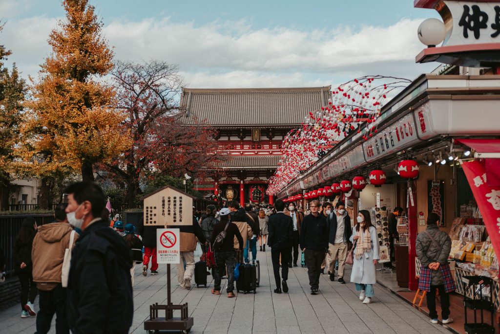 Shops on Nakamise Dori Asakusa Tokyo