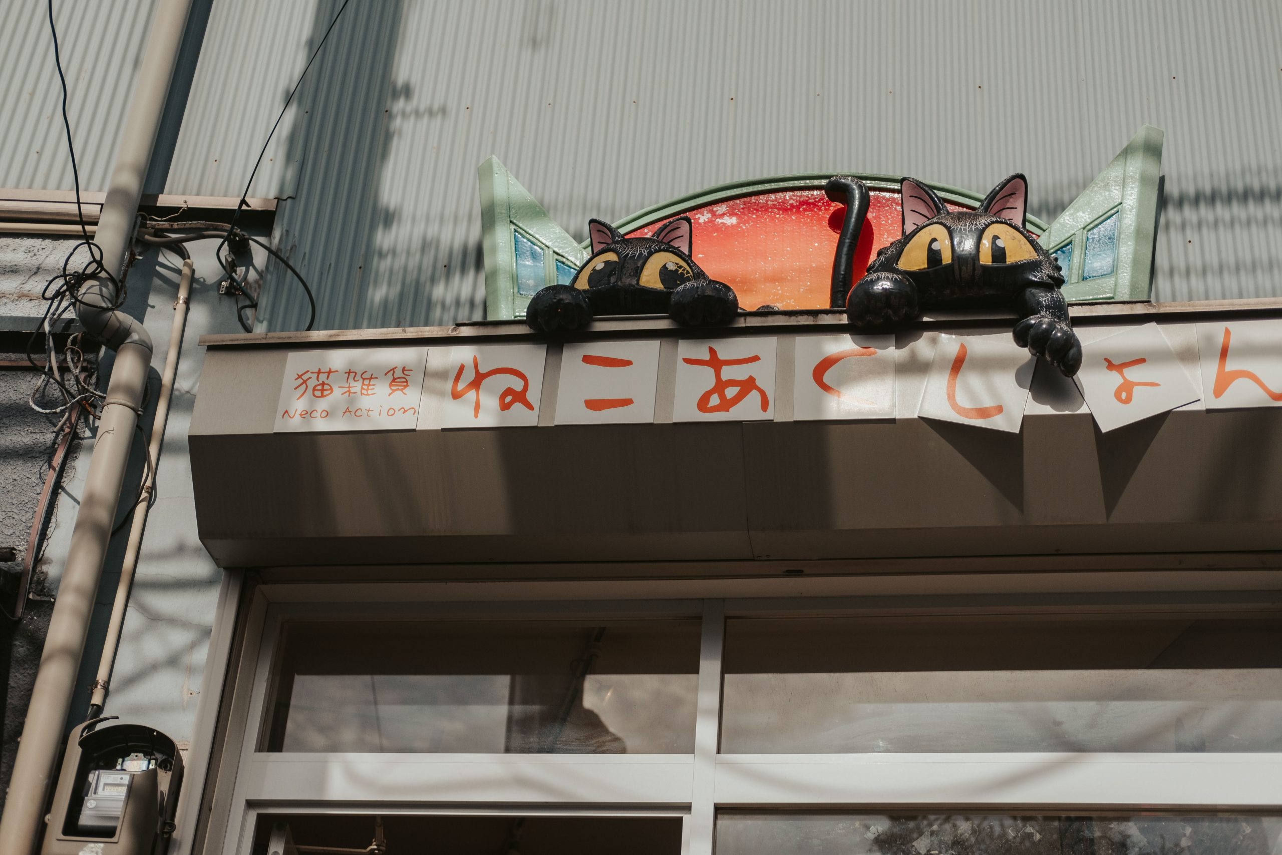 Neko action store front in Yanaka Ginza