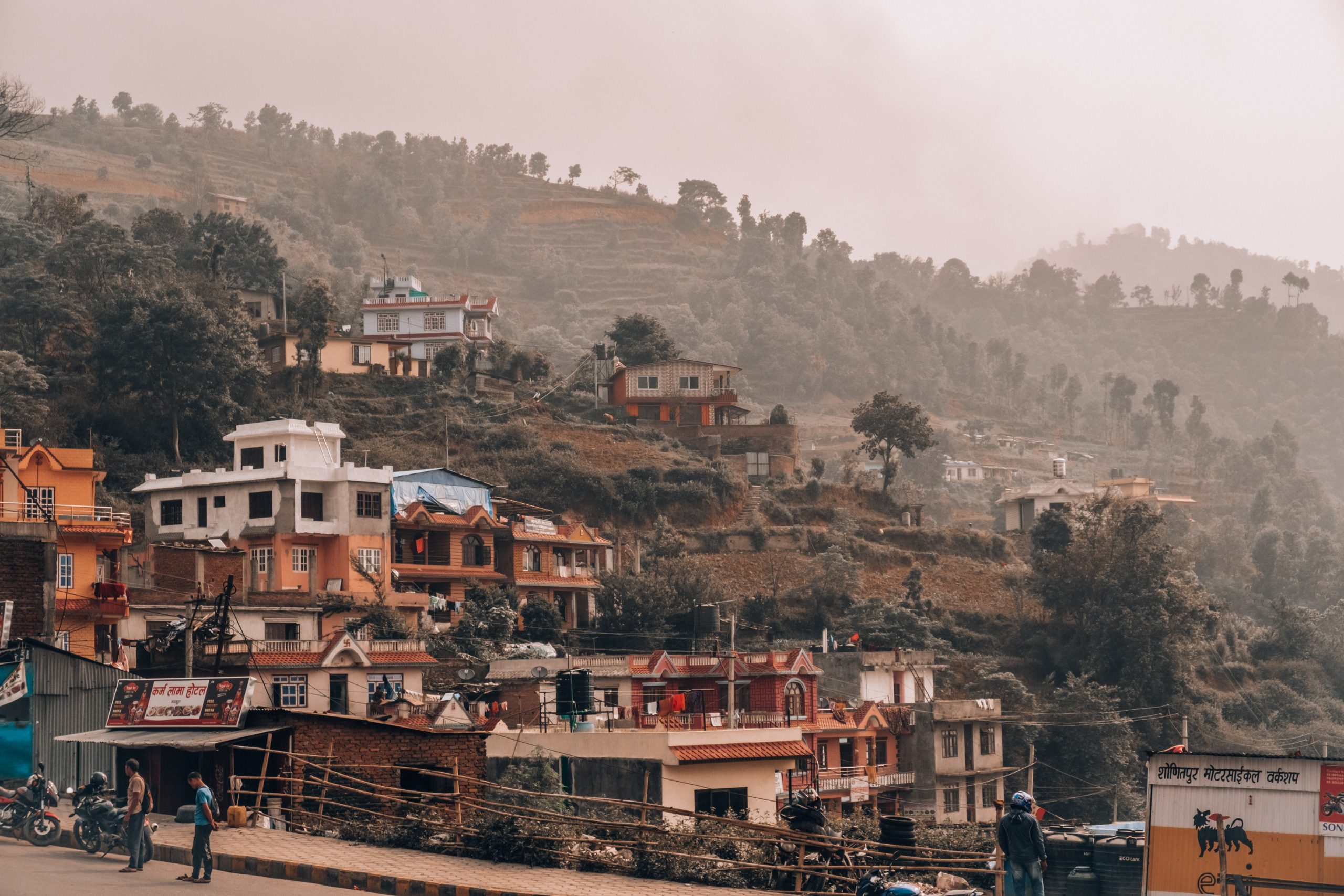 Views of Kathmandu shills, as we were being driven out of the city