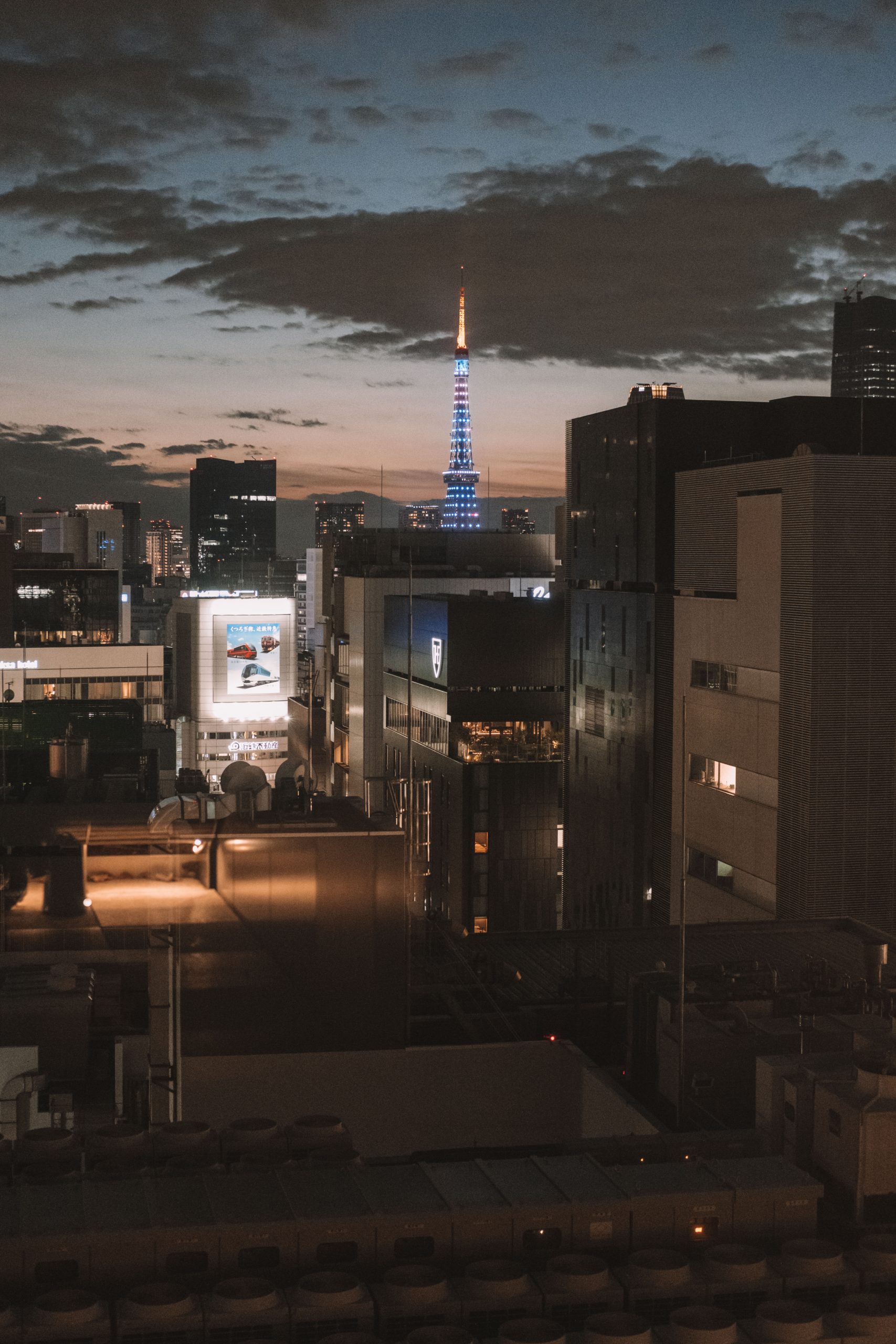 Night view from Ginza Six Night view from Ginza Six, with Tokyo tower in the background