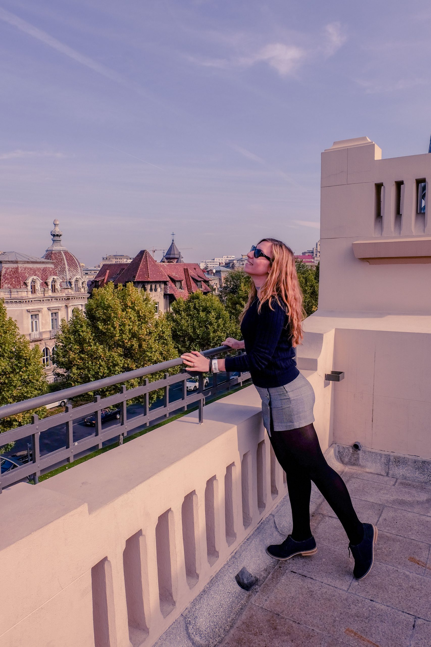 Cory from You Could Travel enjoying a lovely view from the Observatory Bucharest Romania