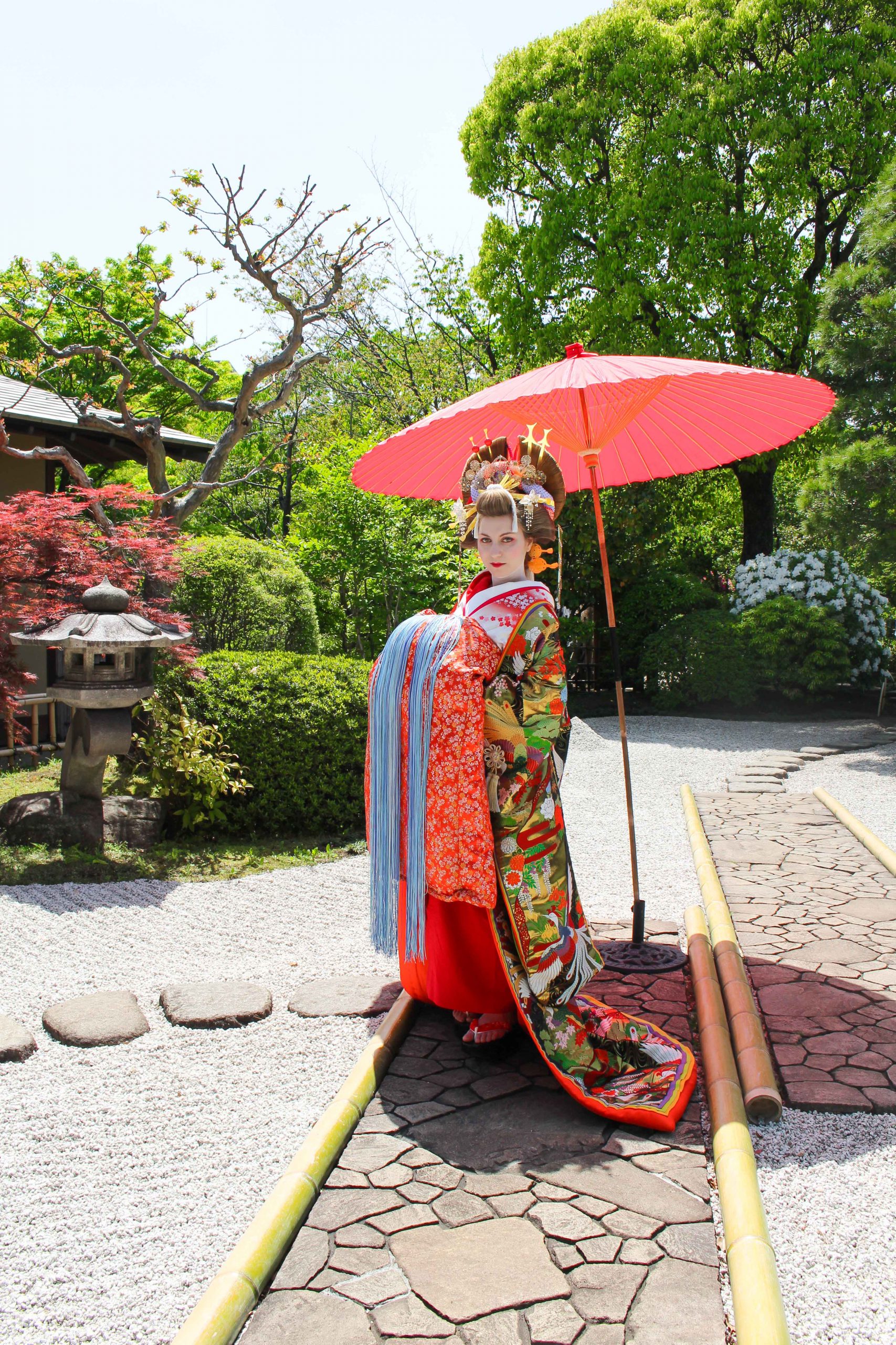 Cory enjoying the Oiran Experience Kimono Dress in Japan