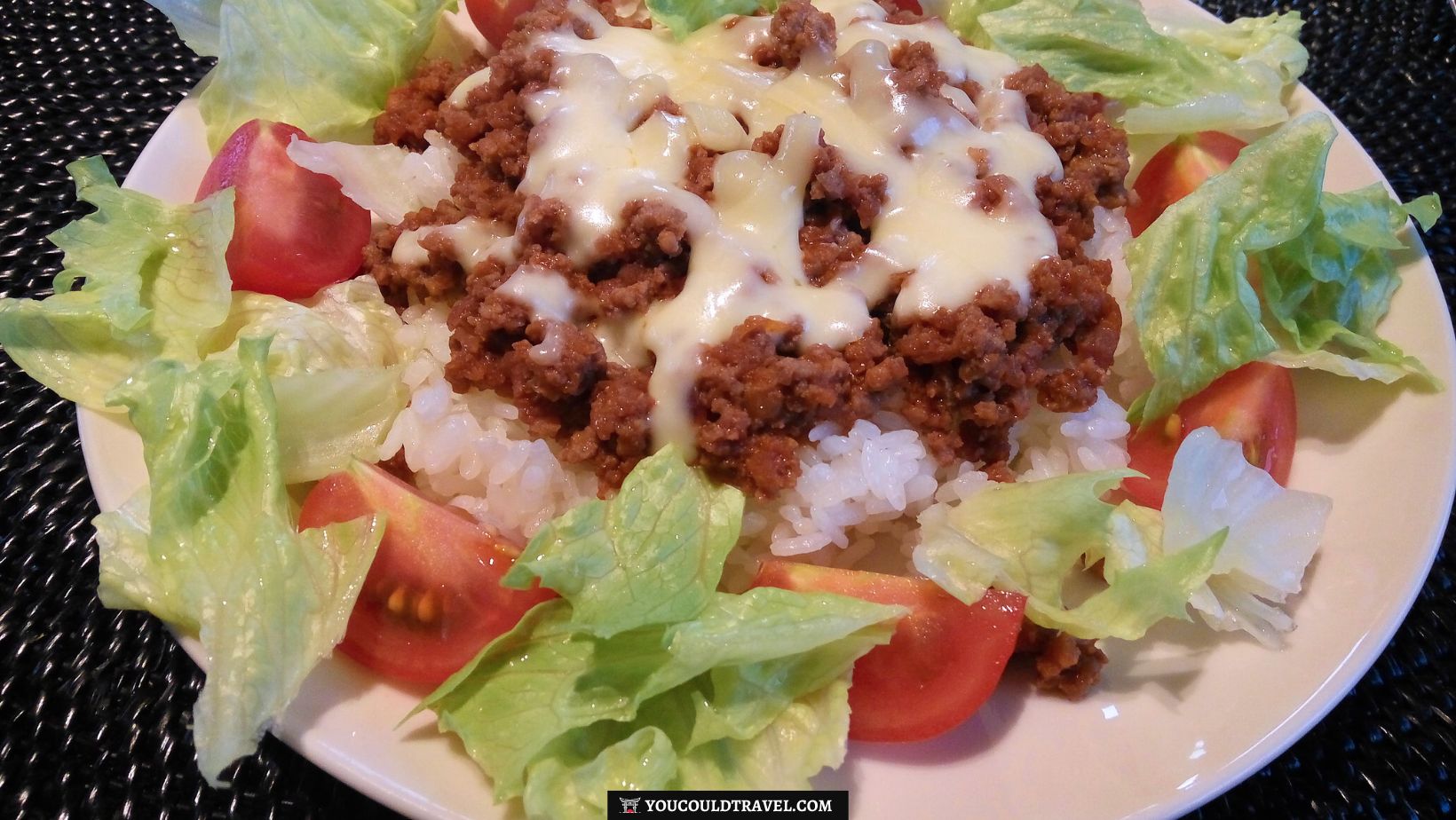 Okinawan Taco Rice with salad