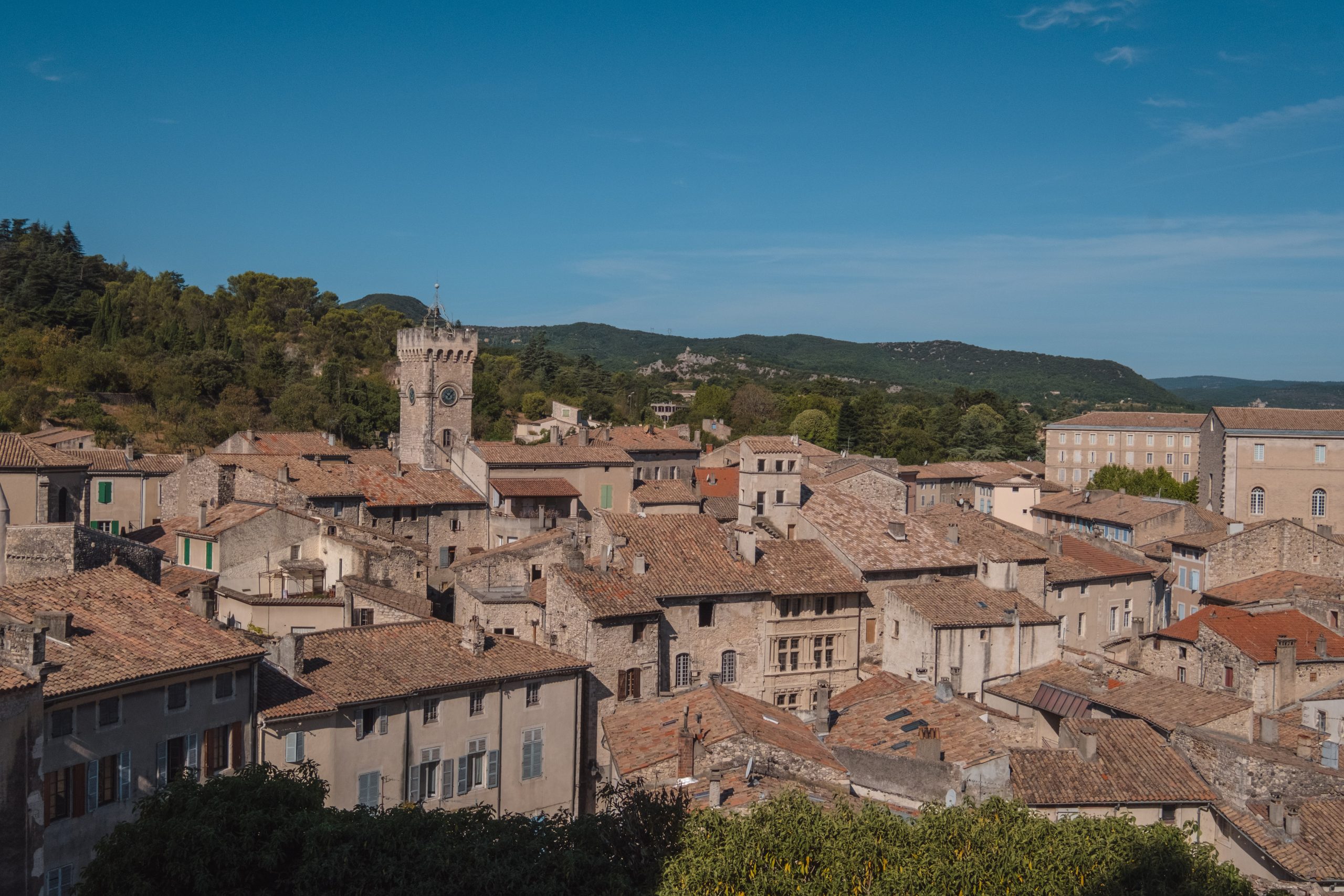 Old town viviers from above Old town viviers from above