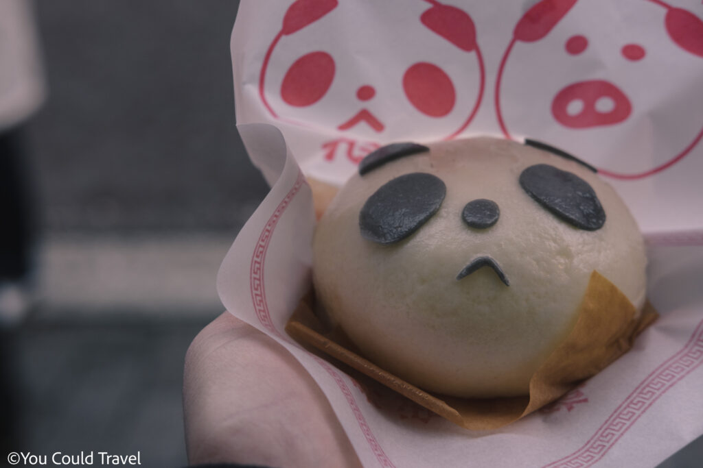 Panda steamed buns in Yokohama Japan