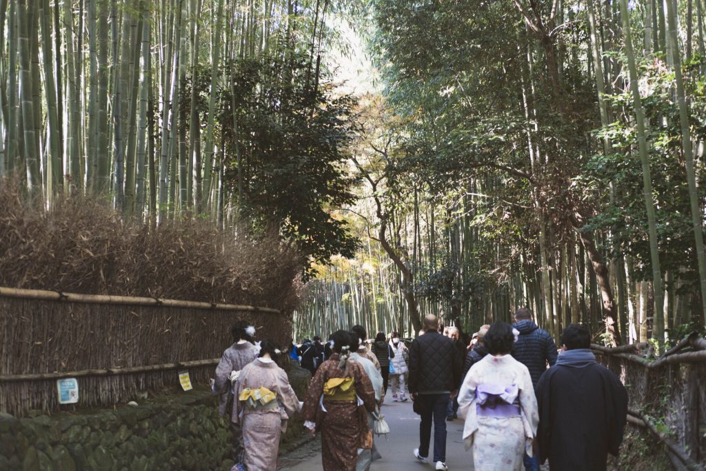 People walking in Arashiyama bamboo forest Kyoto, Japan ©Cory Varga