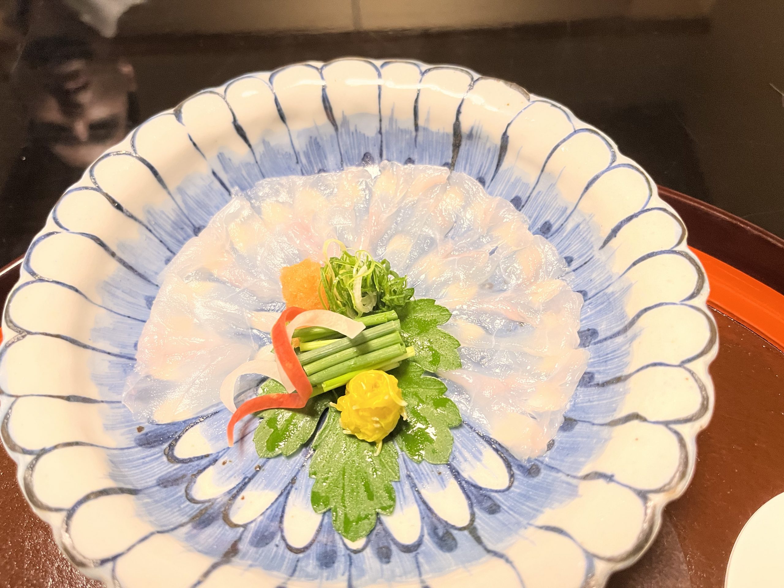 Platter of Fugu served at Kikunoi Honten