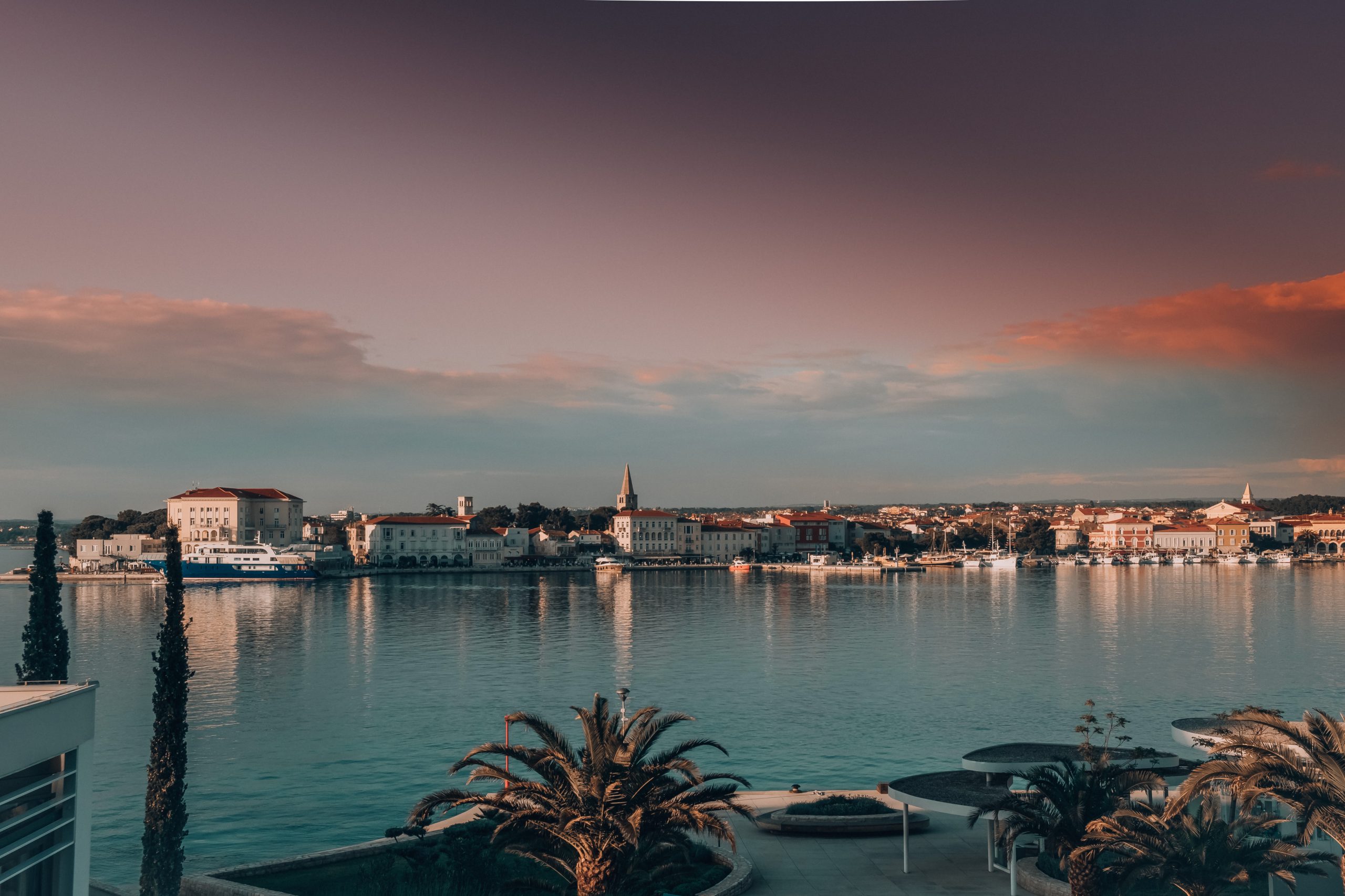 Porec at night Front View