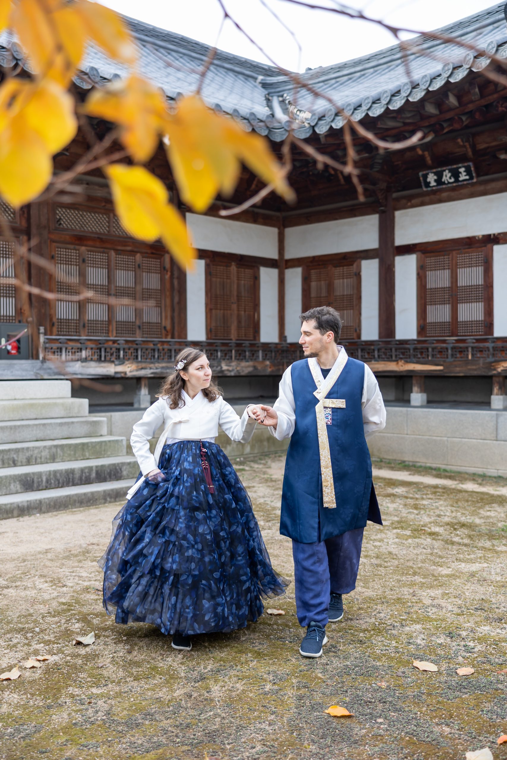 Posing for our Hanbok photoshoot in Seoul