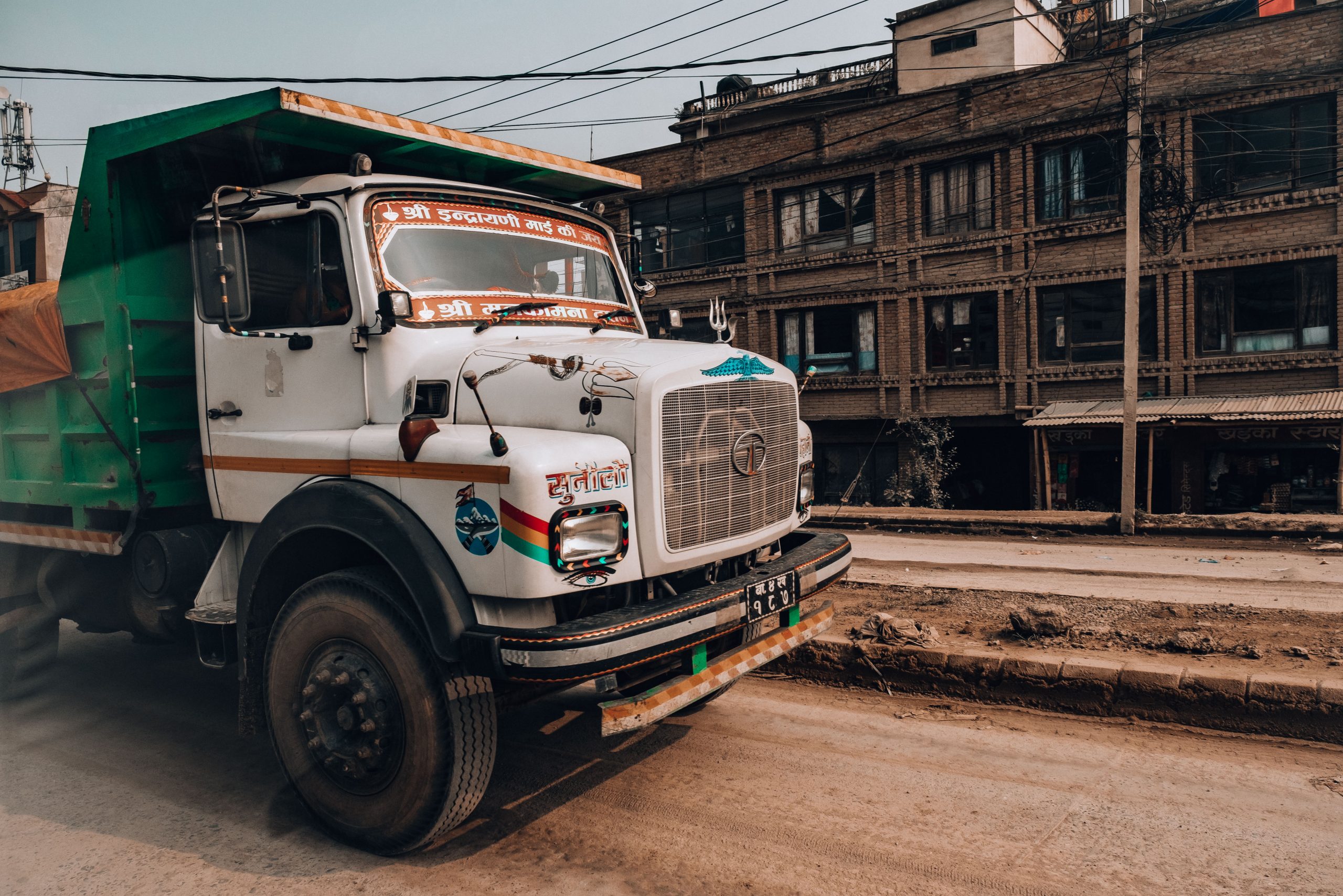 Roads in Nepal and some vehicles Roads in Nepal and some vehicles