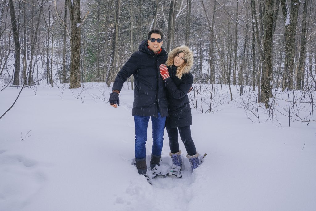 Romantic snow shoeing experience in Gatineau Park