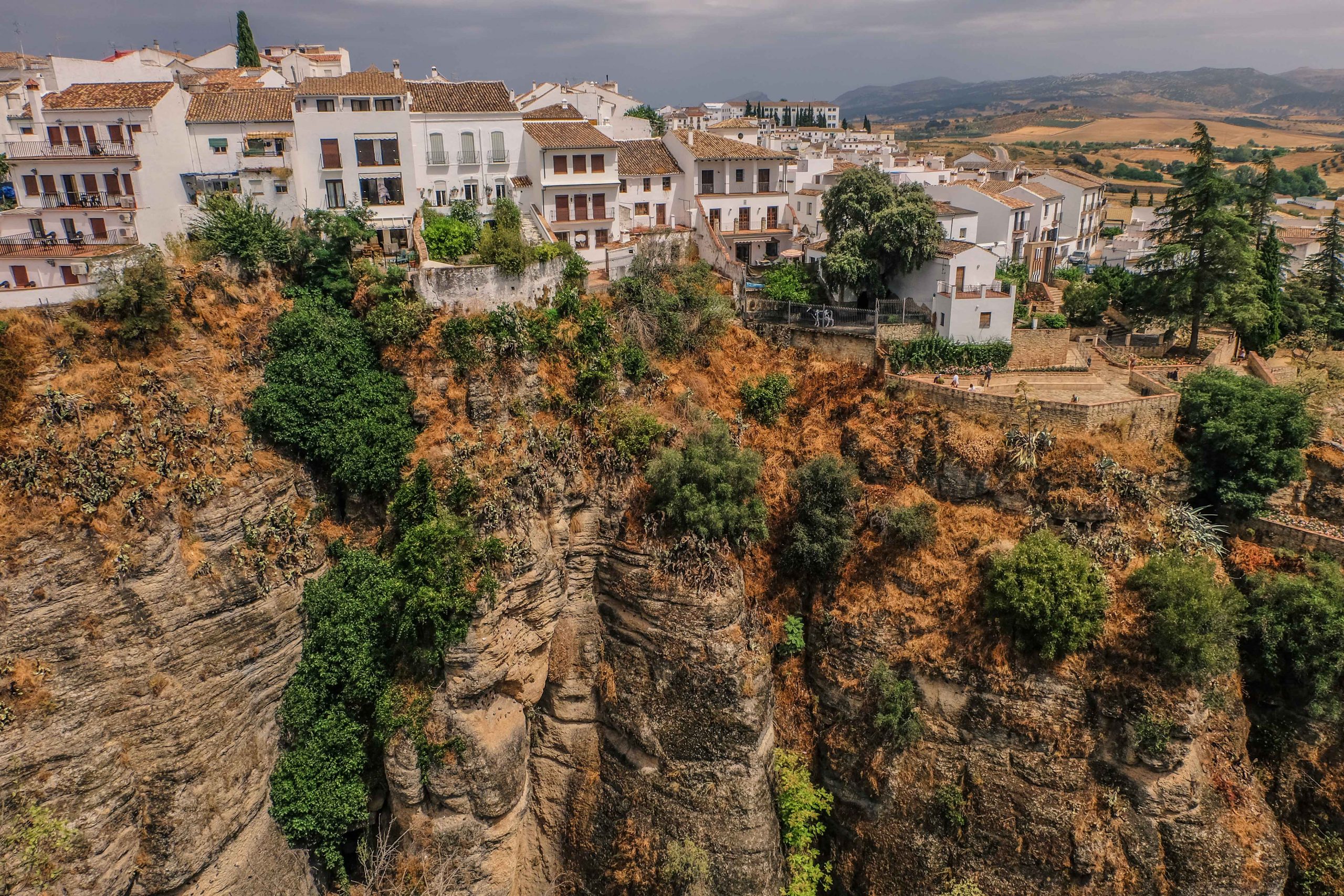 The beautiful and unique town of Ronda with specific white washed Spanish houses