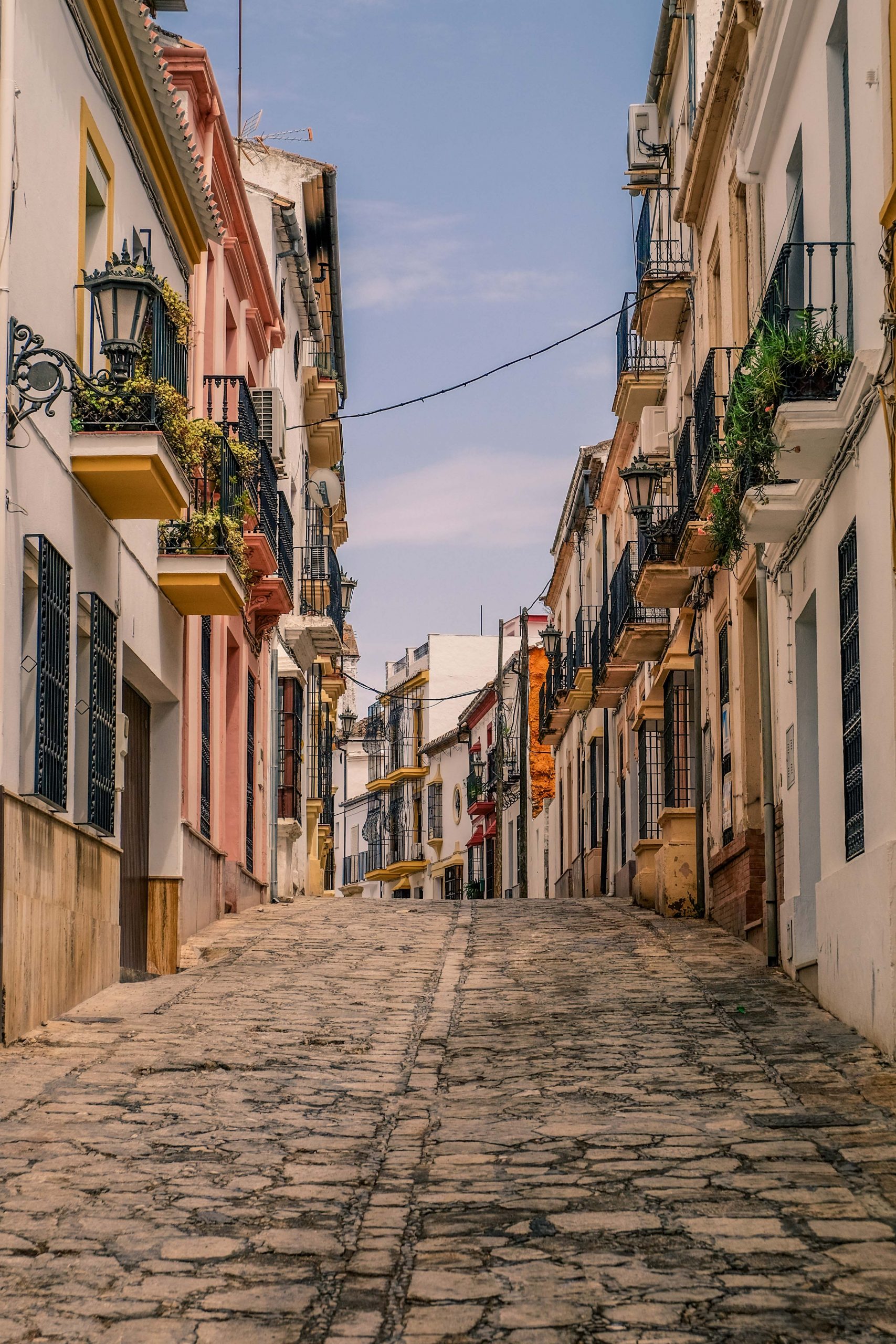 The streets of Seville during the summer