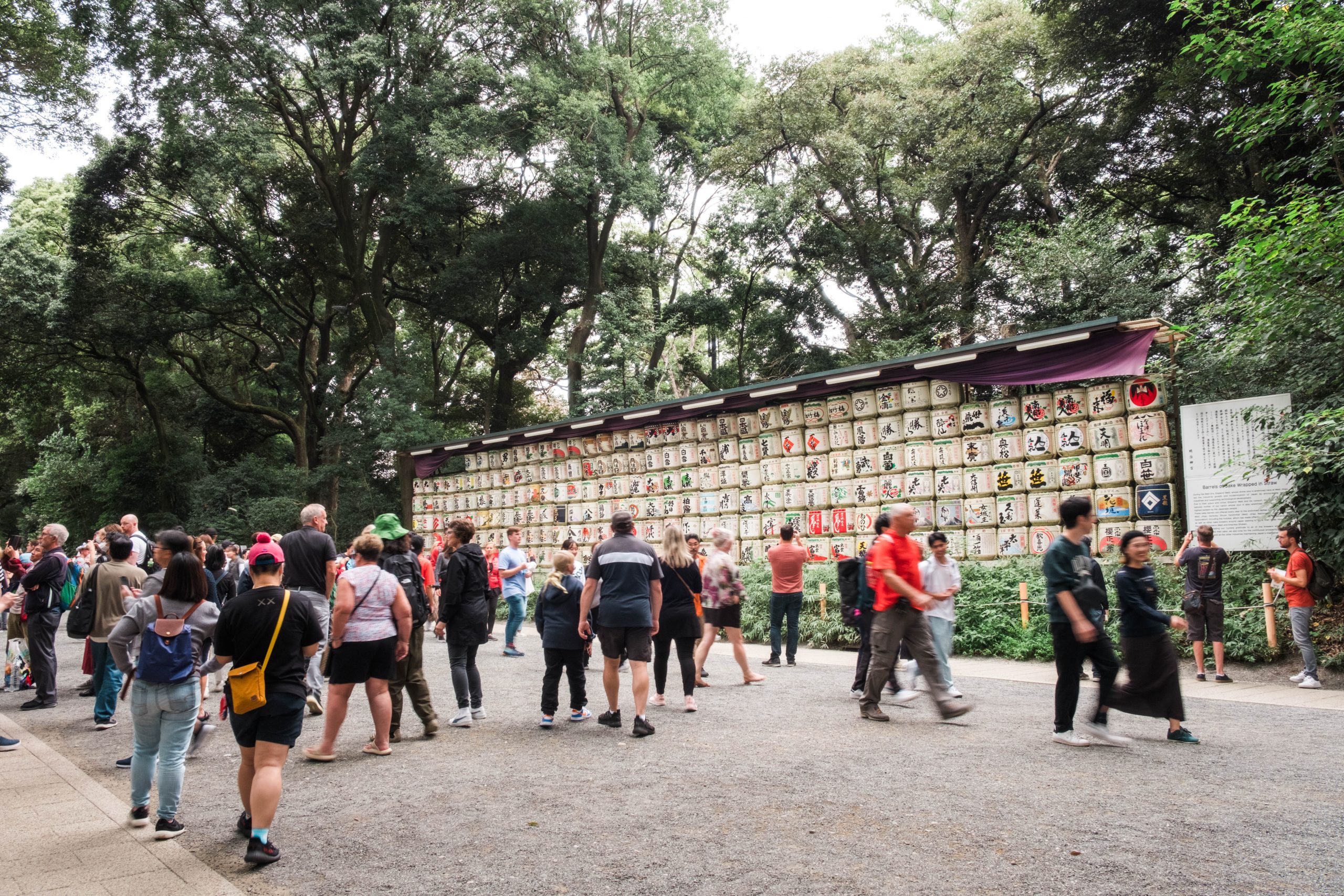 Sake barrels at Meiji Jingu