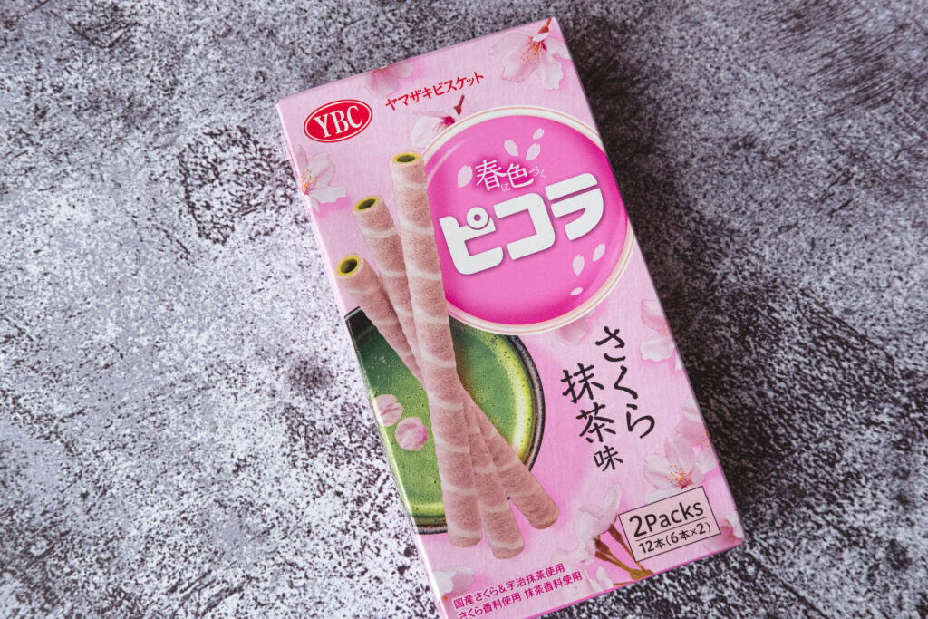 Sakura matcha wafer rolls