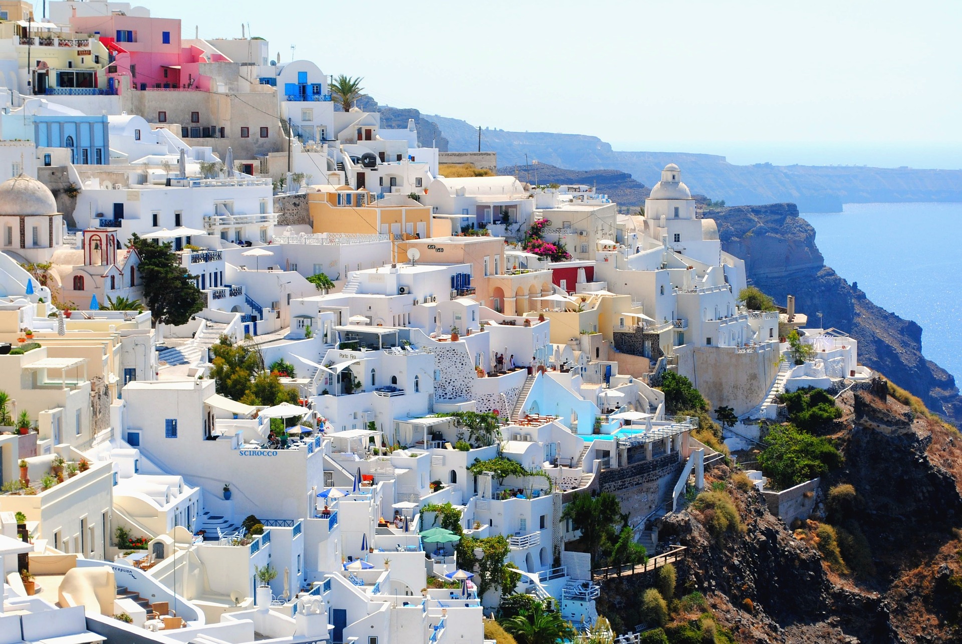 View of Santorini slopes