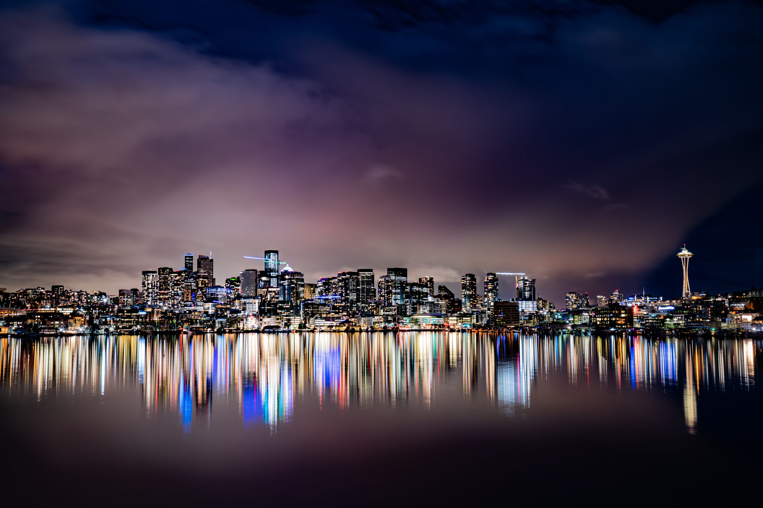 Beautiful Seattle skyline as seen at night