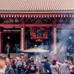 Incense and visitors enjoying the beautiful Senso-ji in Asakusa