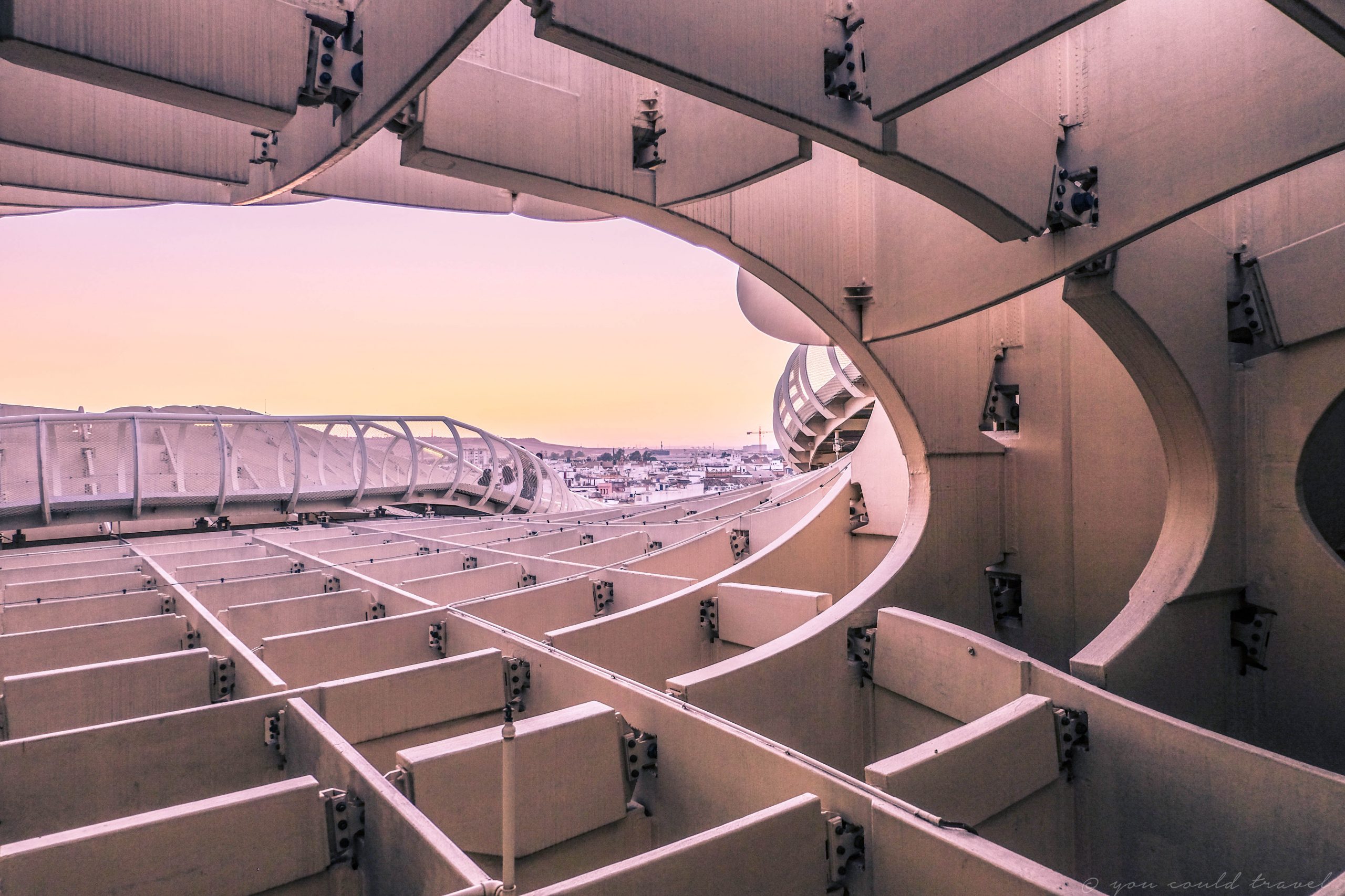 Las Setas structure in Seville Spain during sunset