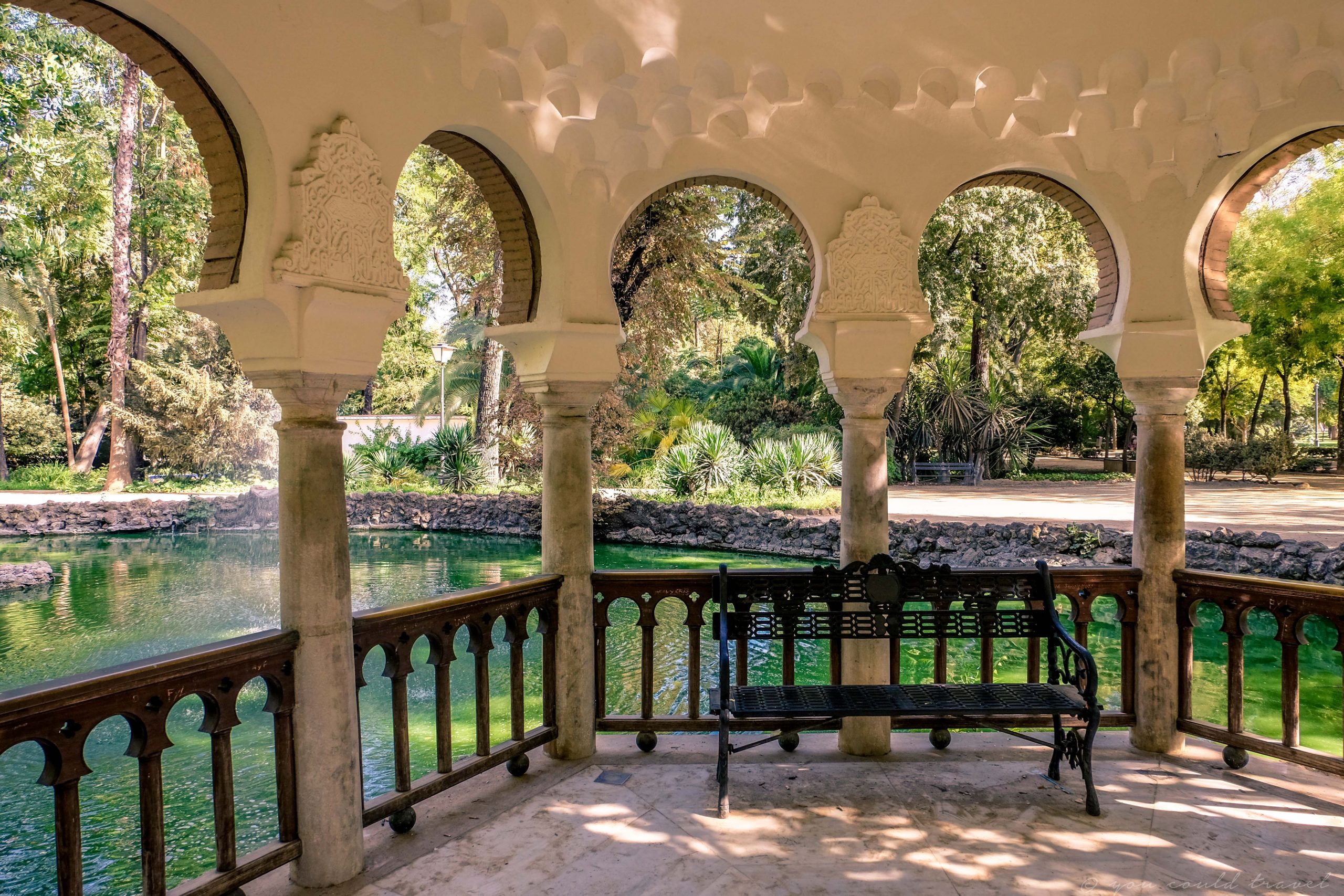 Beautiful arches in a beautiful garden in Seville