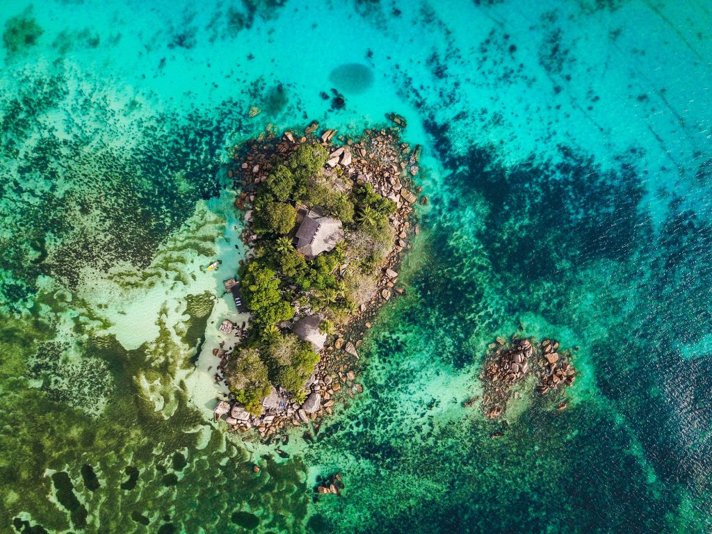 Seychelles island as seen from above