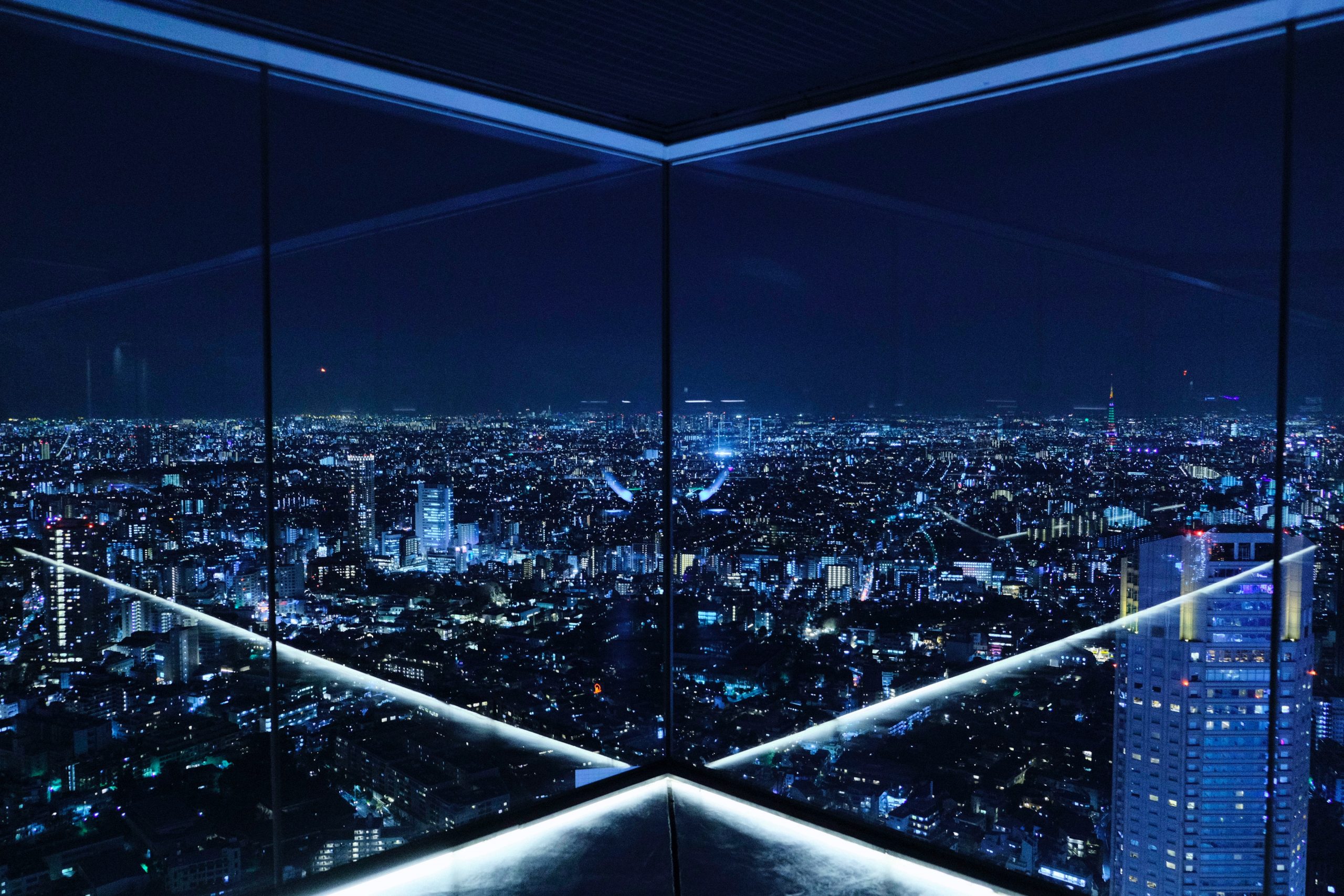 Shibuya Sky observatory at night