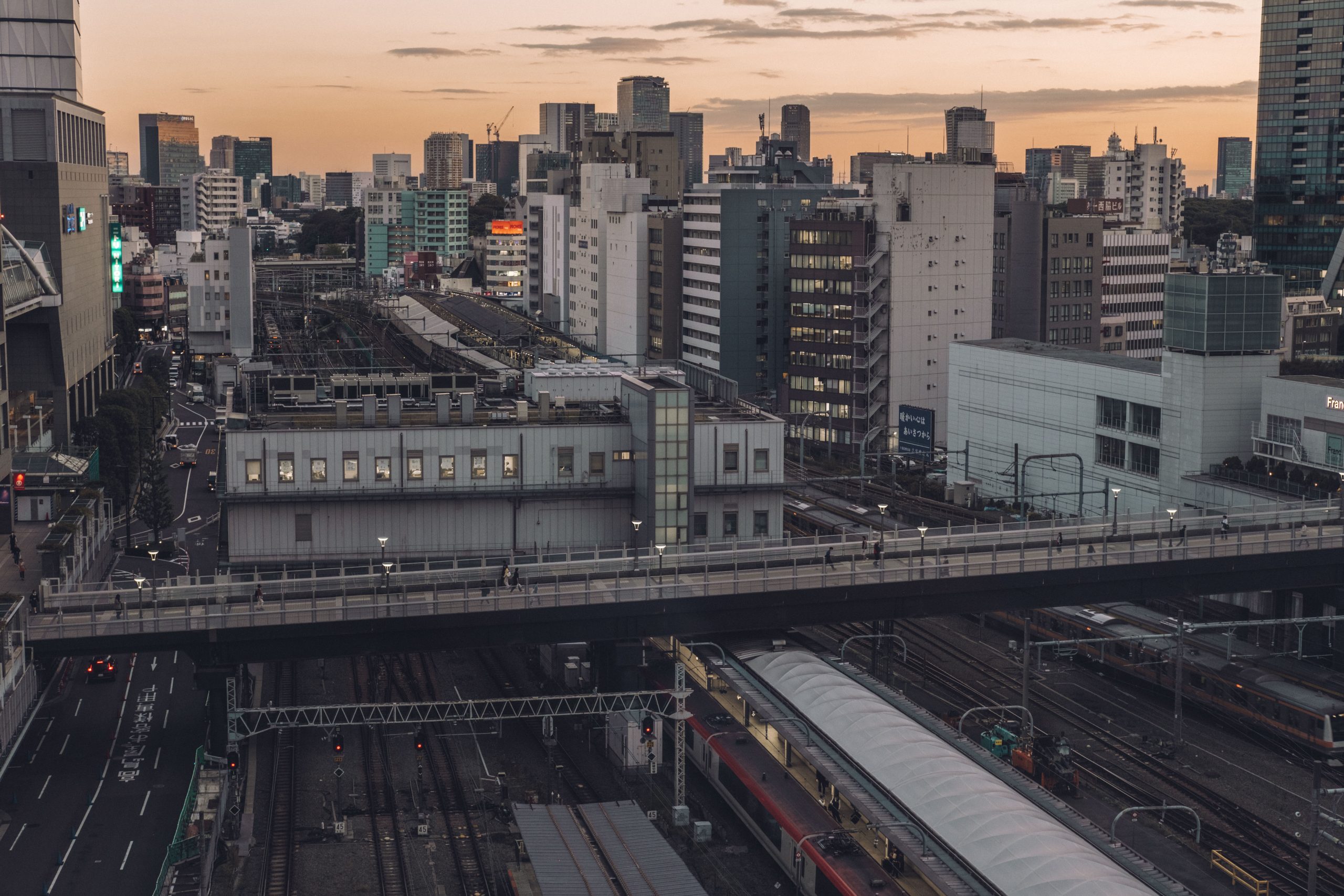Shinjuku train station as seen from the viewing platform