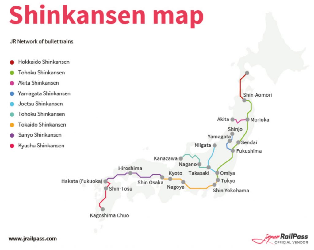 Japan Shinkansen Map JR Pass