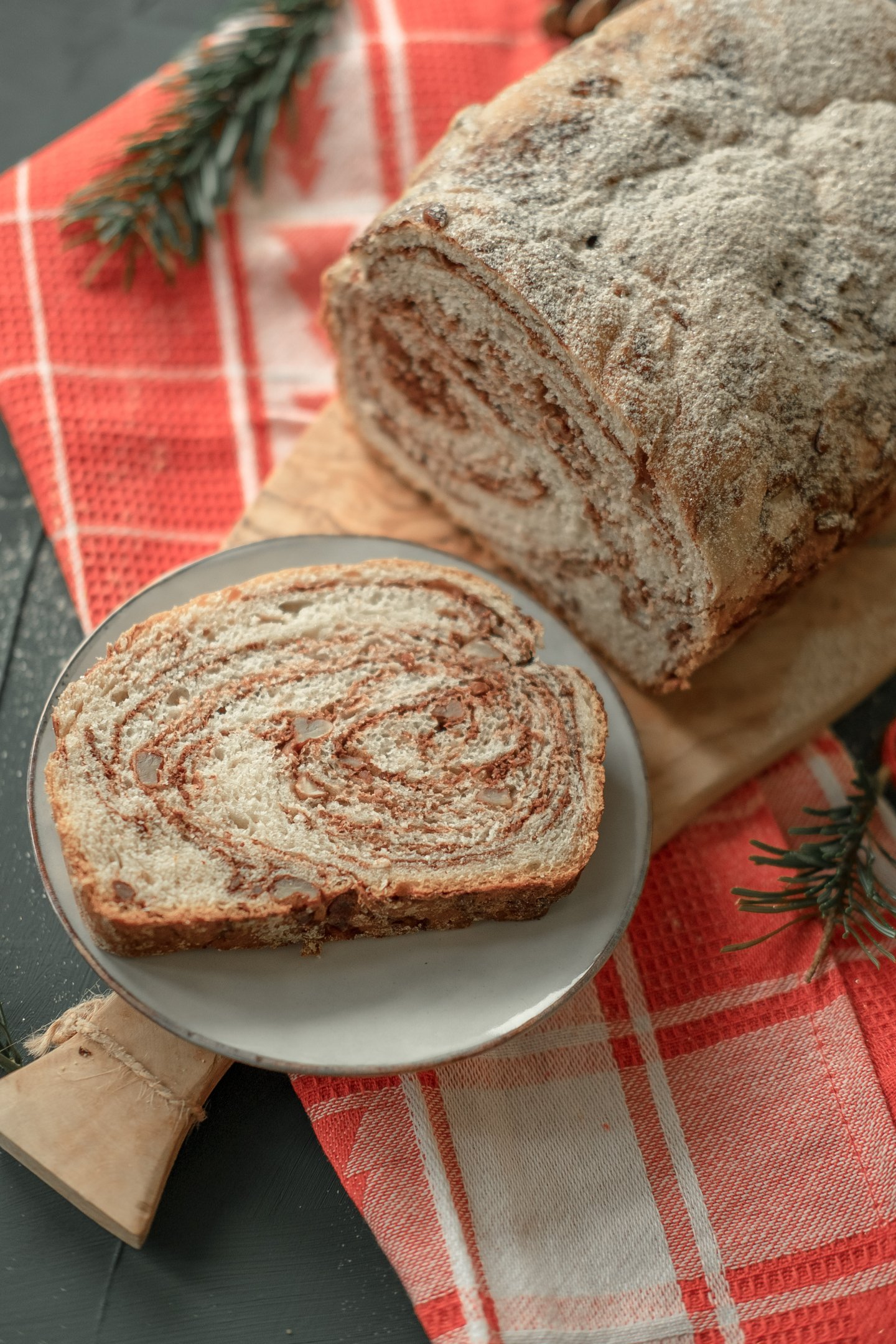 Swirl chocolate and walnuts cozonac - A Romanian sweet bread