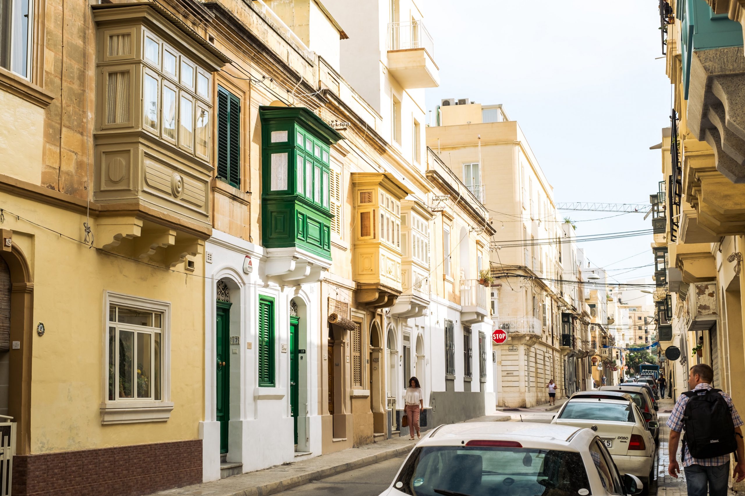 Sliema street - one of the best places to stay in Malta