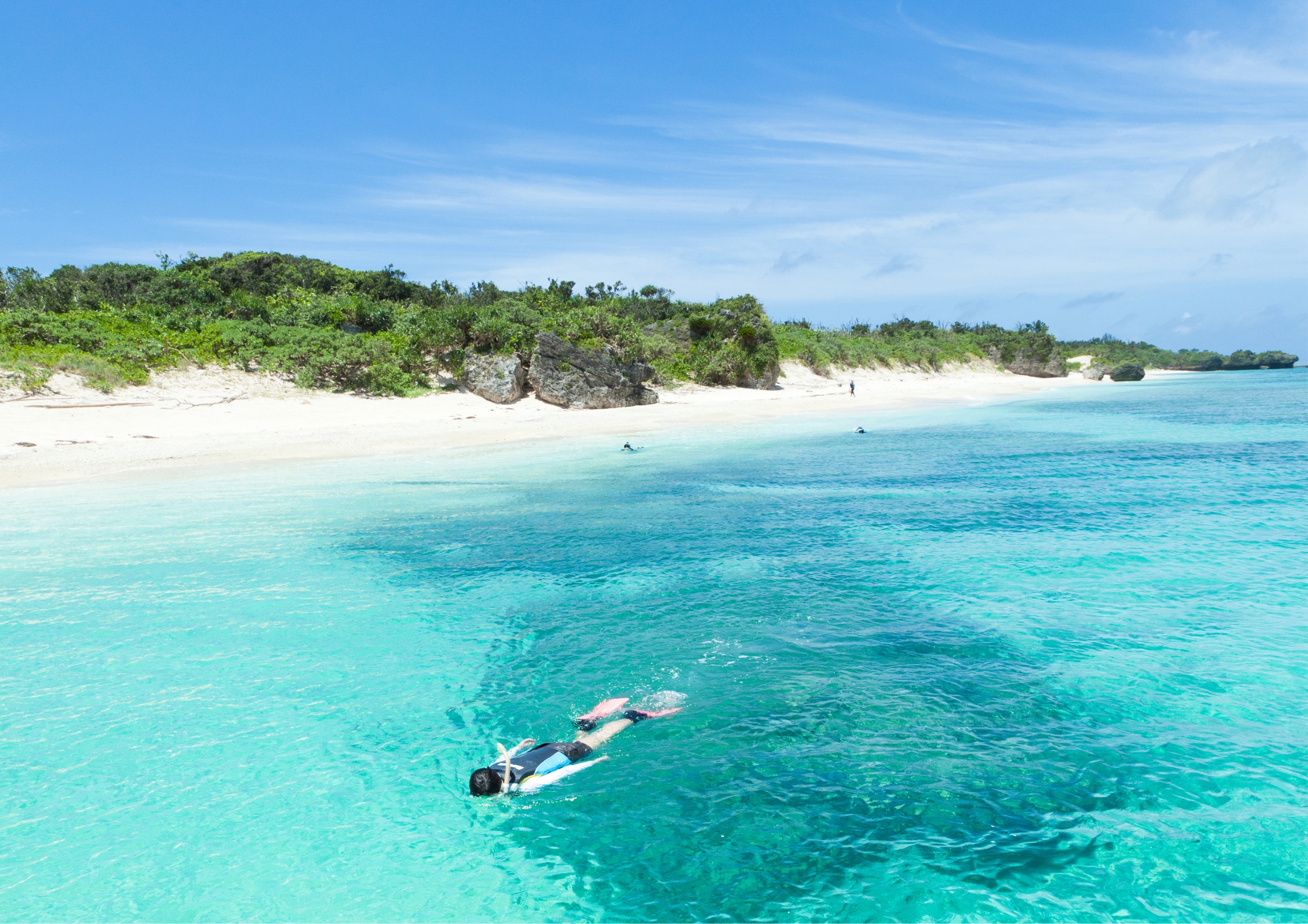 Snorkelling in the coral lagoon Okinawa