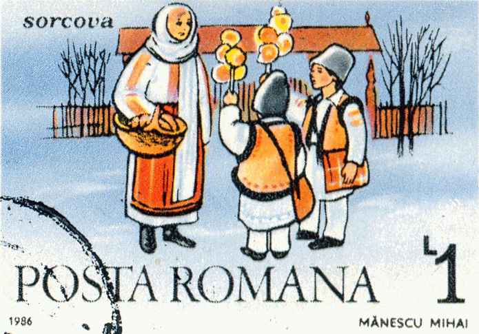 sorcova on a postage stamp in Romania