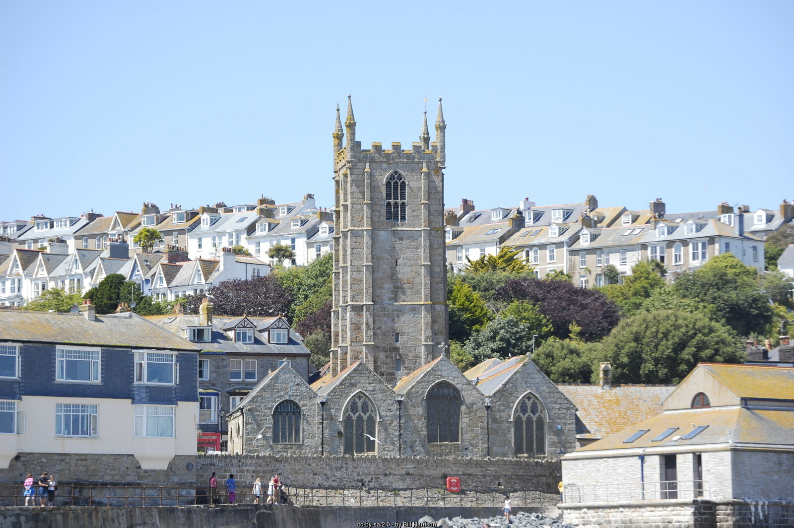 St Ia Church in St Ives on a sunny day