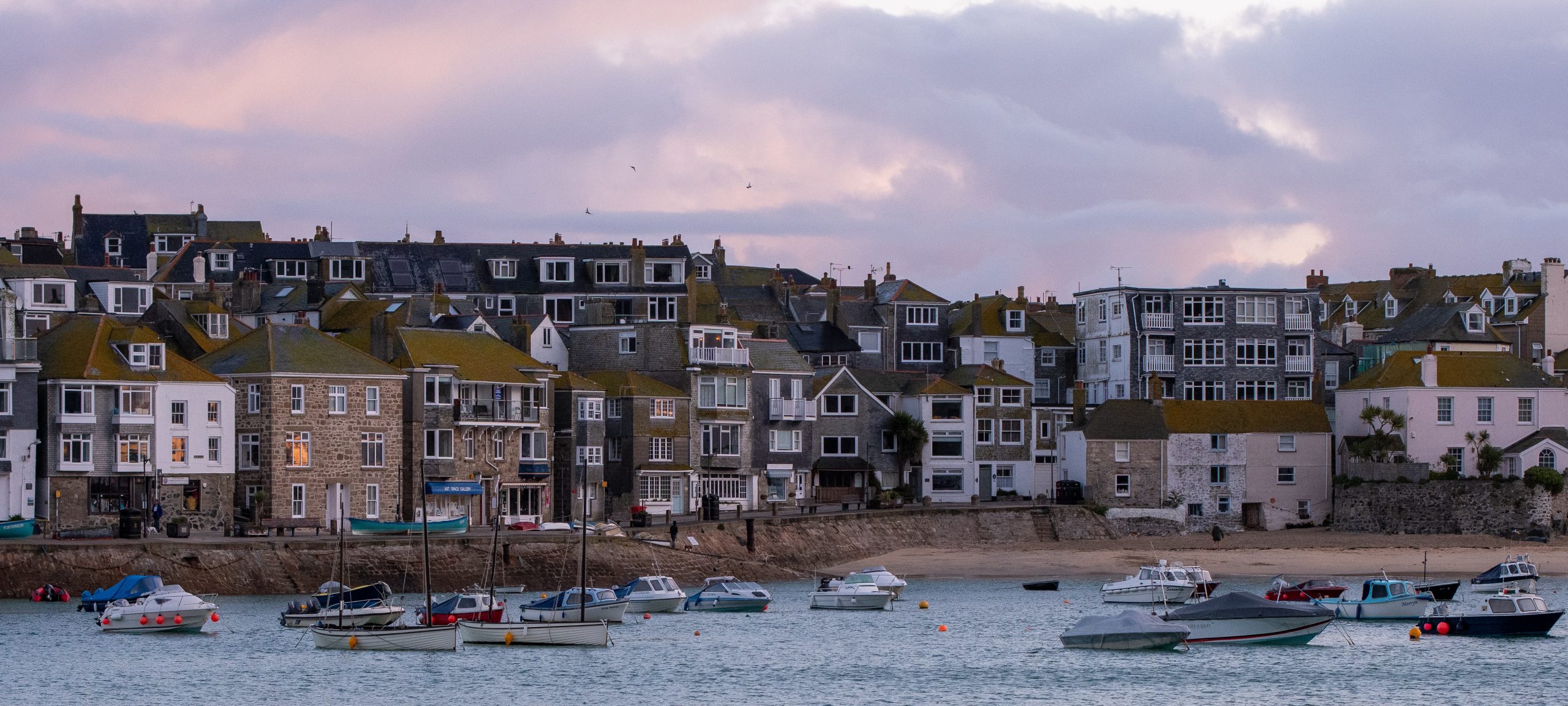 St Ives buildings during sunset St Ives buildings during sunset