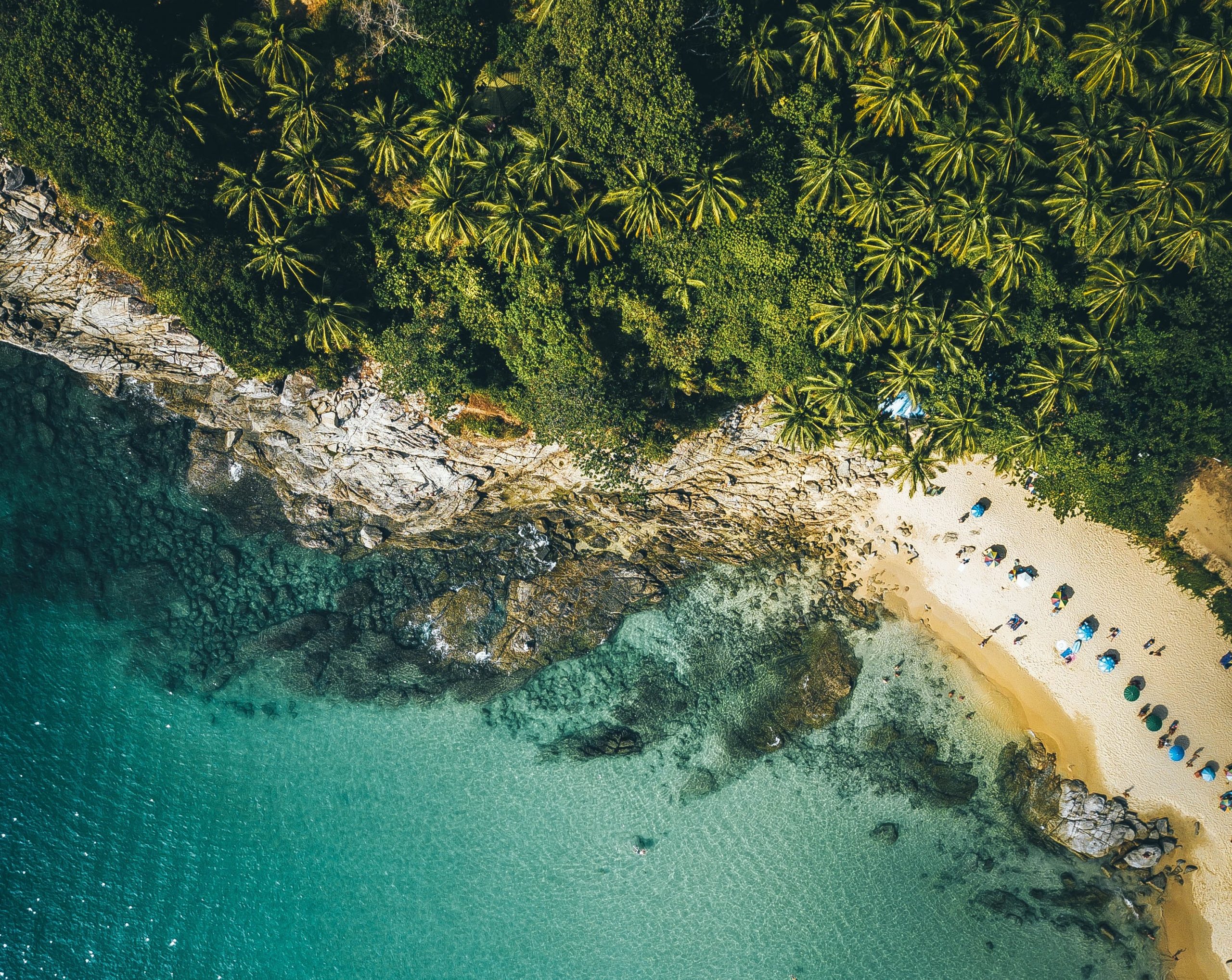 Surin beach as seen from above - perfect for honeymooners