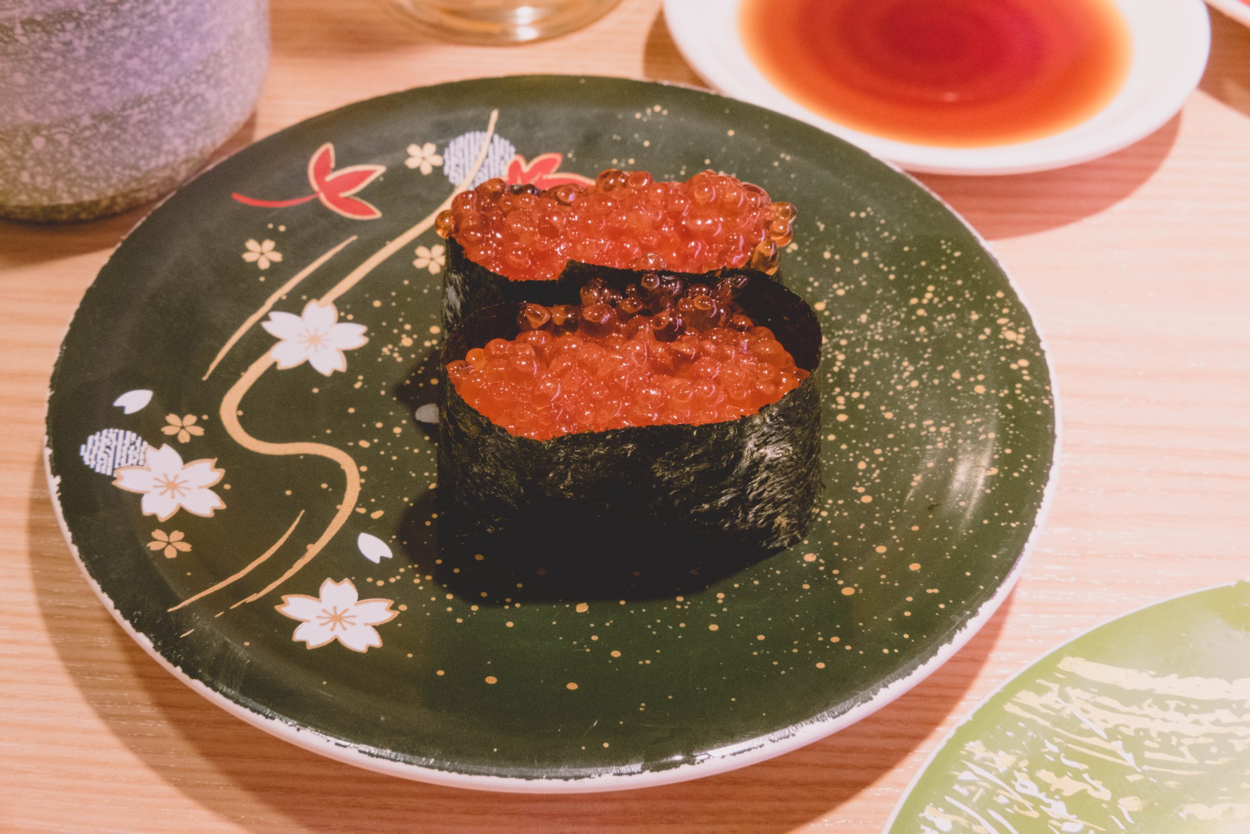 Sushi at conveyor belt restaurant katsumidori seibu shibuya