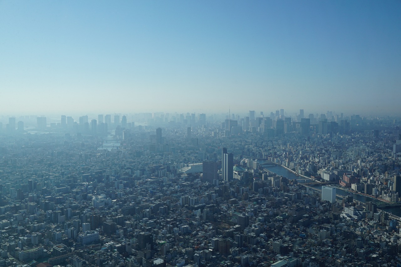Tokyo buildings seen from above from the Sky tree