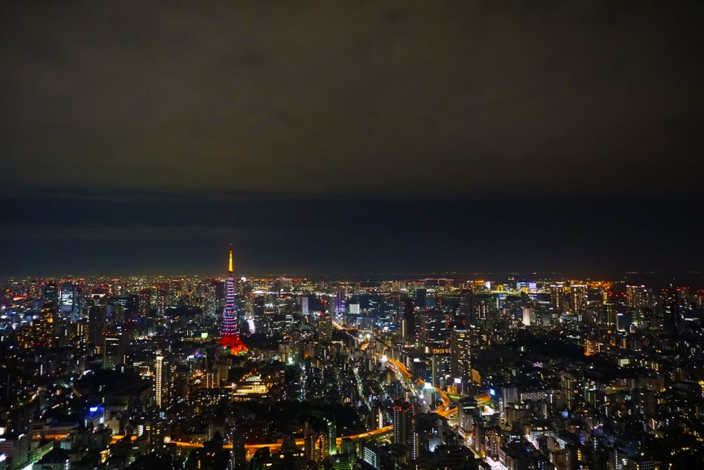 Tokyo From Above photographed from Roppongi Hills, Sky Deck at night