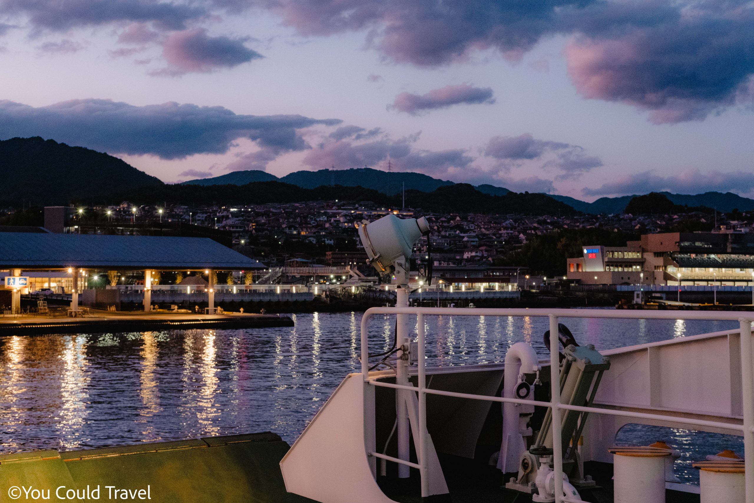 Taking the evening ferry from Miyajima to Hiroshima