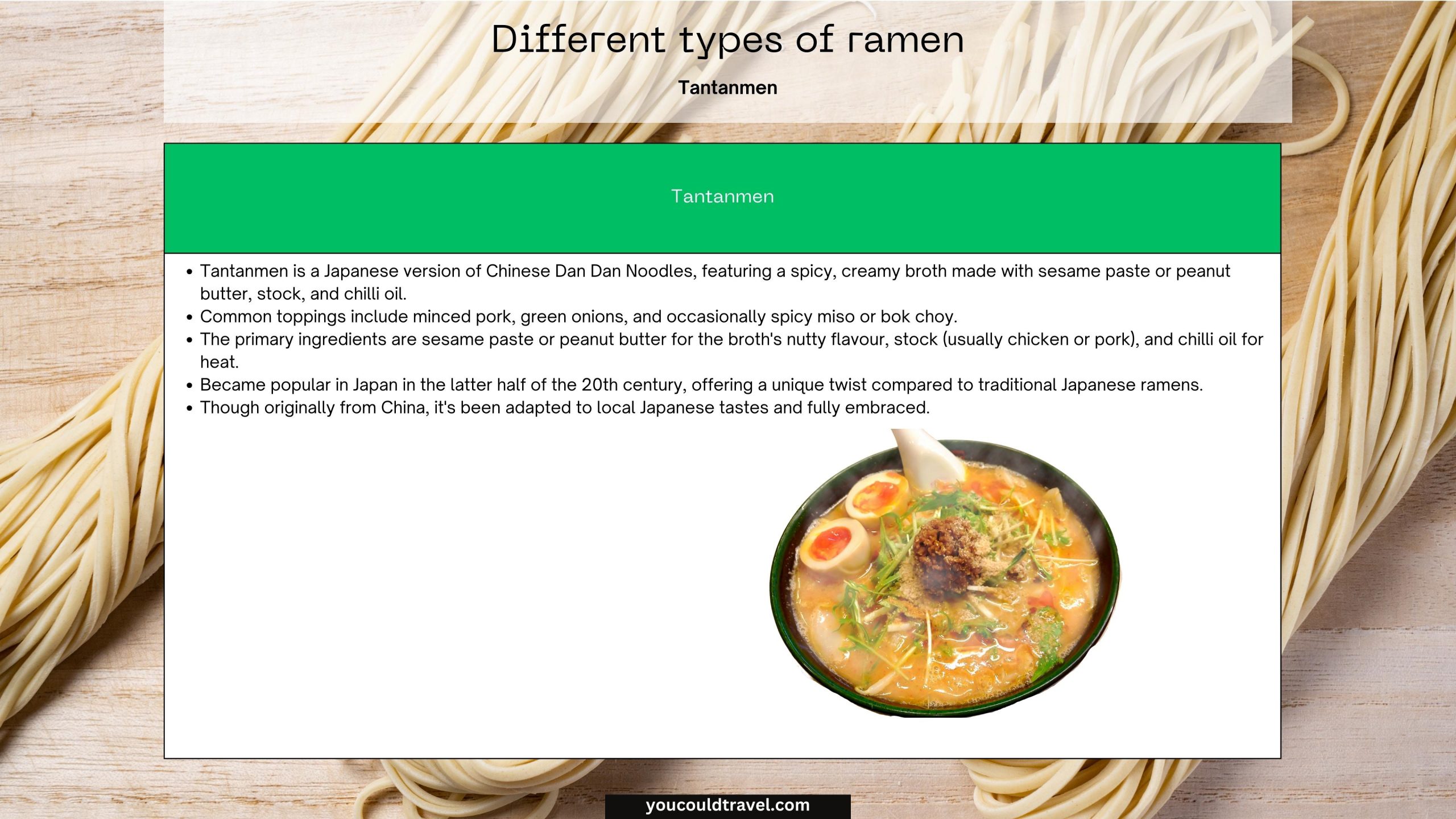 Tantanmen ramen explanation and example