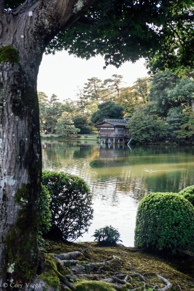 Traditional teahouse at Kenrokuen garden in Kanazawa