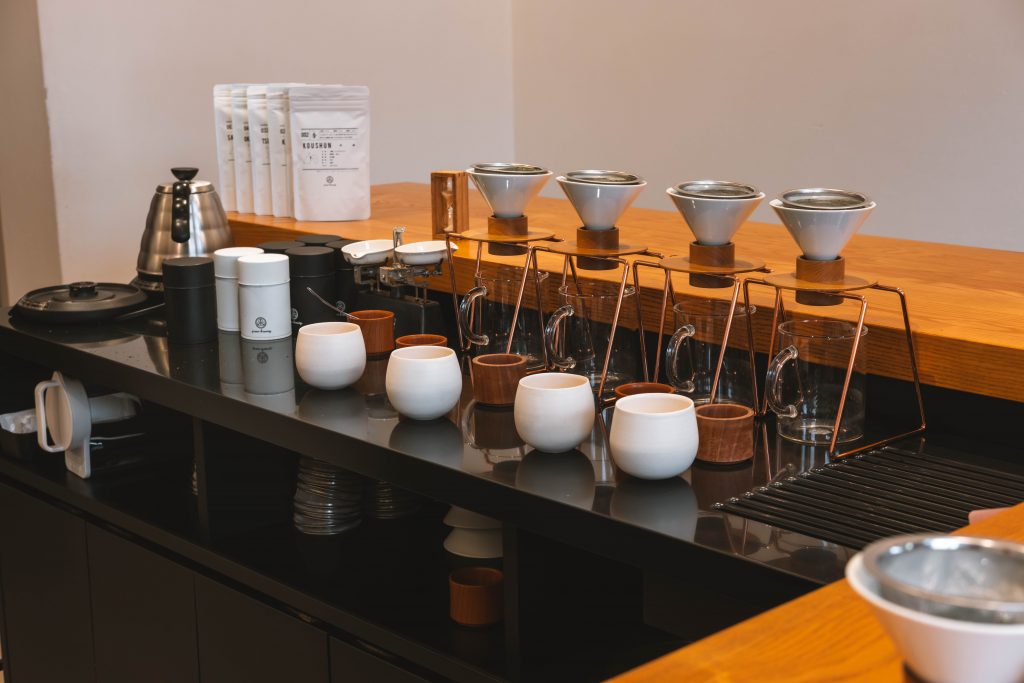 The barista counter at Tokyo Saryo