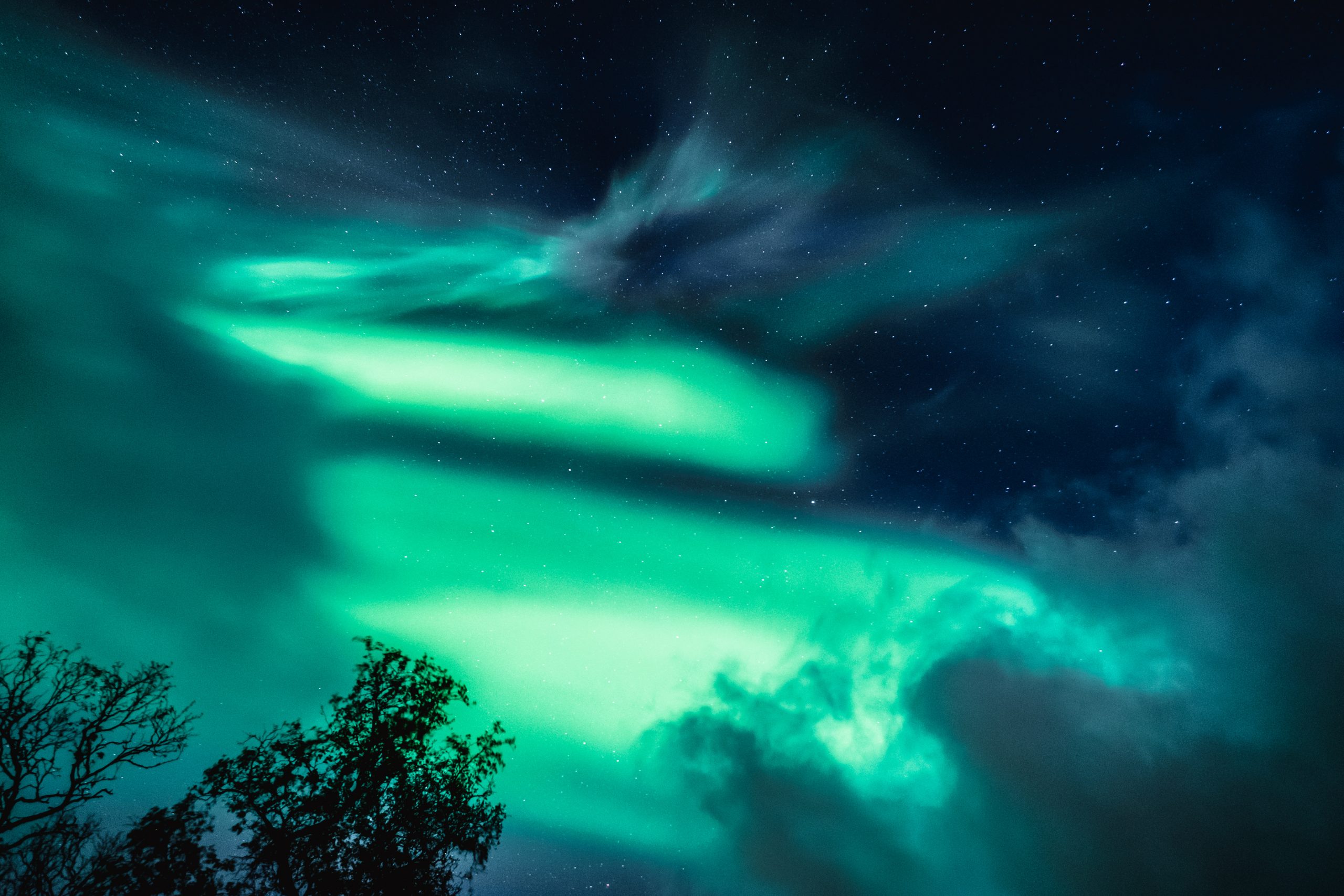 The beautiful aurora borealis in the arctic circle