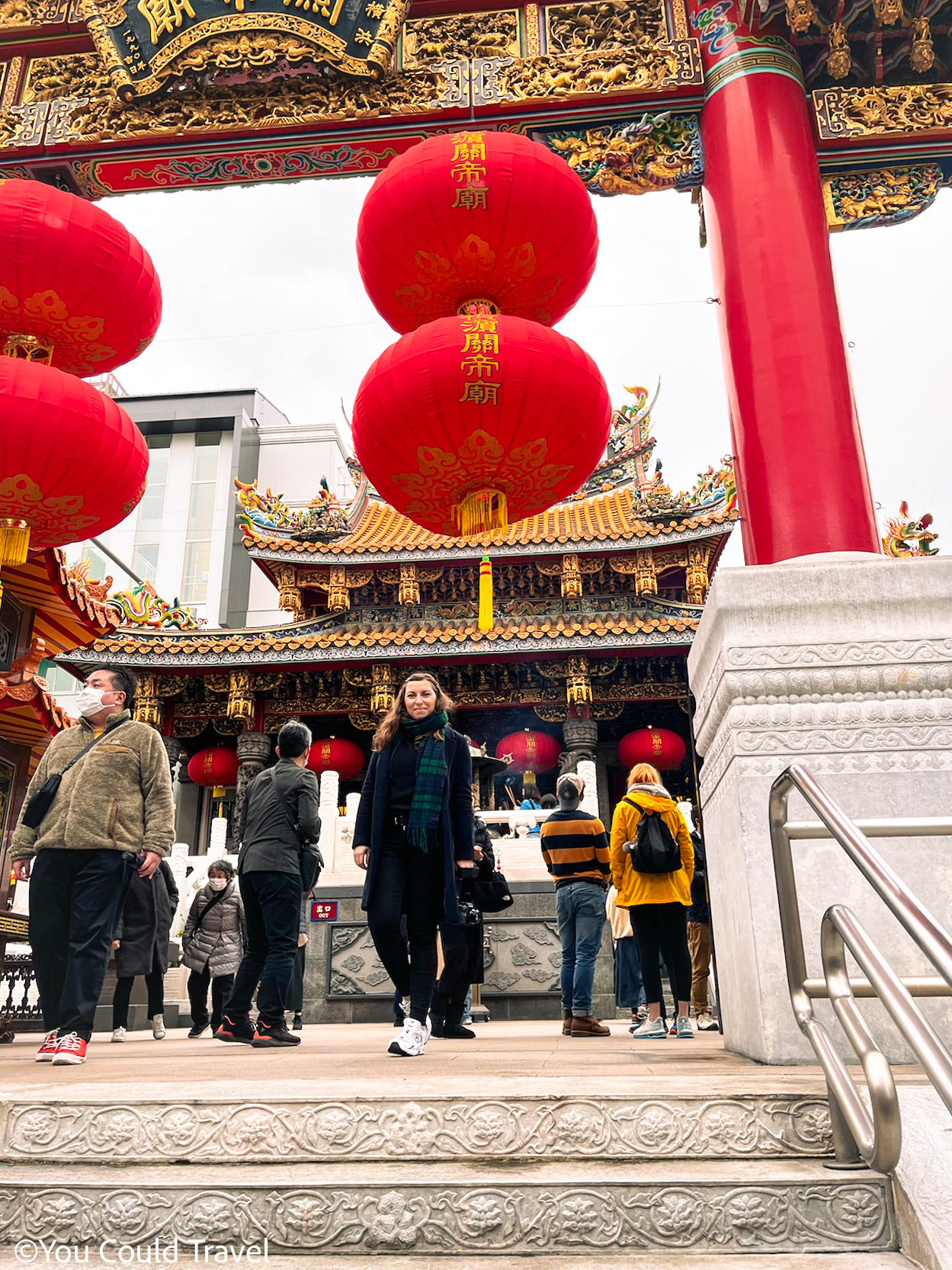 Cory visiting the the beautiful Kuan Ti Miao temple in Yokohama