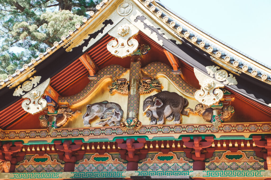 The imaginary elephant carvings at Tōshō-gū Shrine in Nikko
