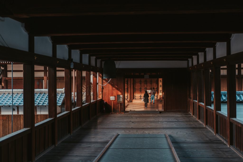 Inside the Chion-in-temple in Kyoto