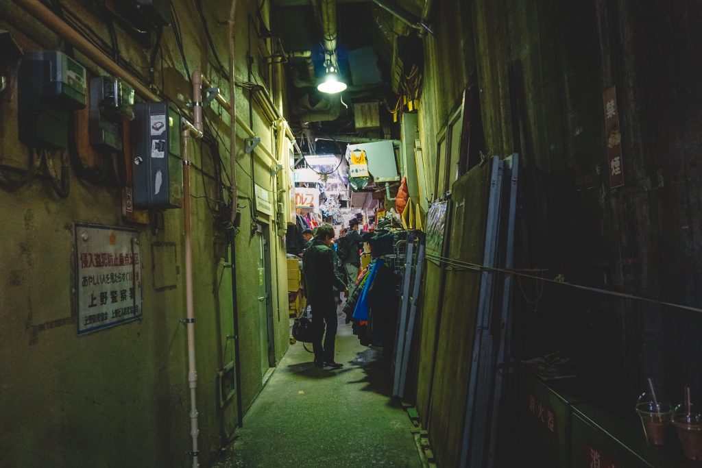 The narrow back streets of Ameyokocho