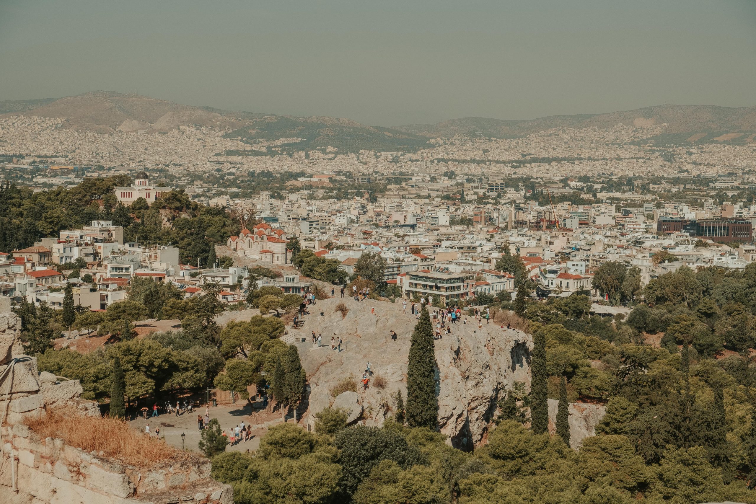 The Pnyx in Athens view from Acropolis The Pnyx in Athens view from Acropolis